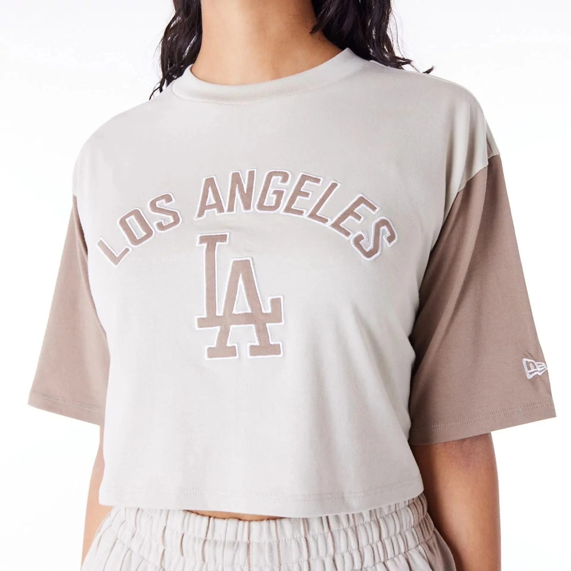 LA Dodgers MLB Lifestyle Stone Womens Crop T-Shirt NEW ERA