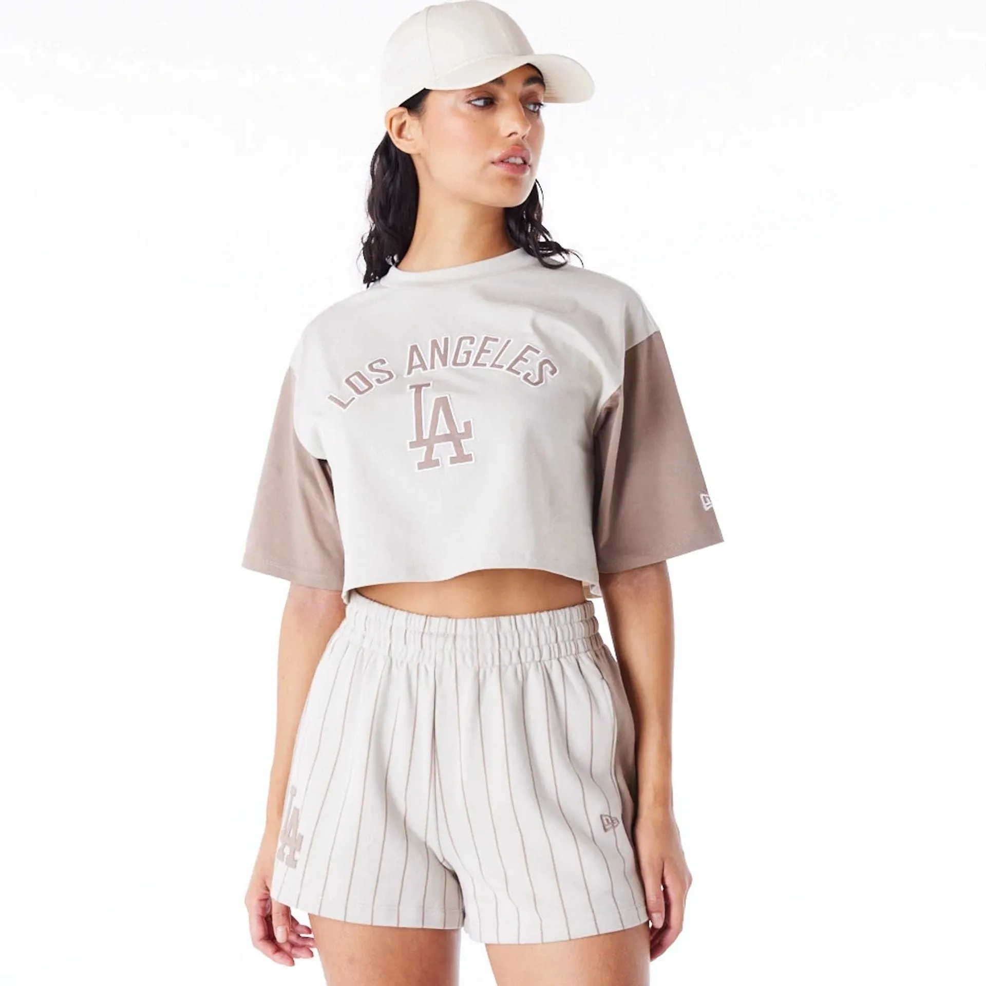 LA Dodgers MLB Lifestyle Stone Womens Crop T-Shirt NEW ERA