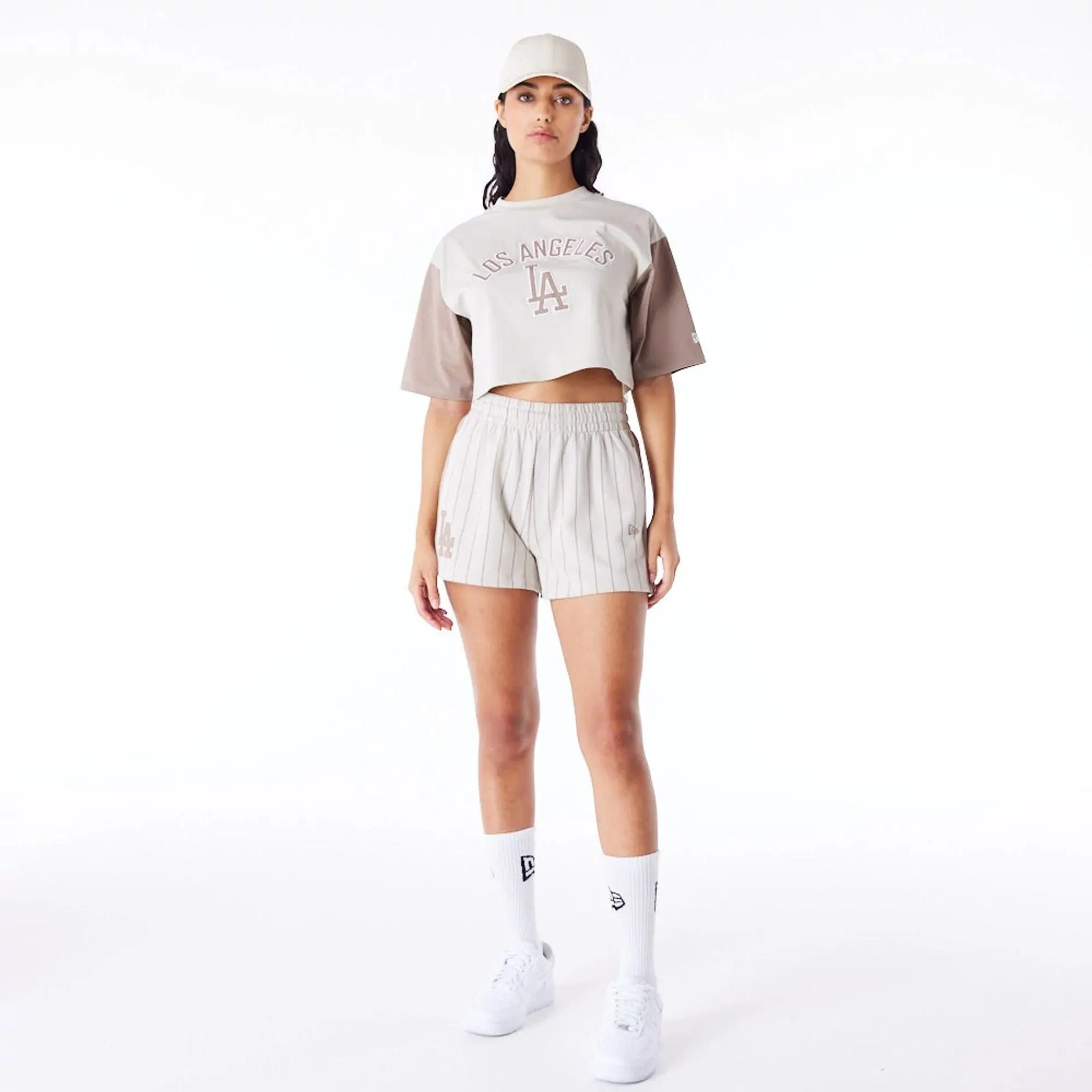 LA Dodgers MLB Lifestyle Stone Womens Crop T-Shirt NEW ERA
