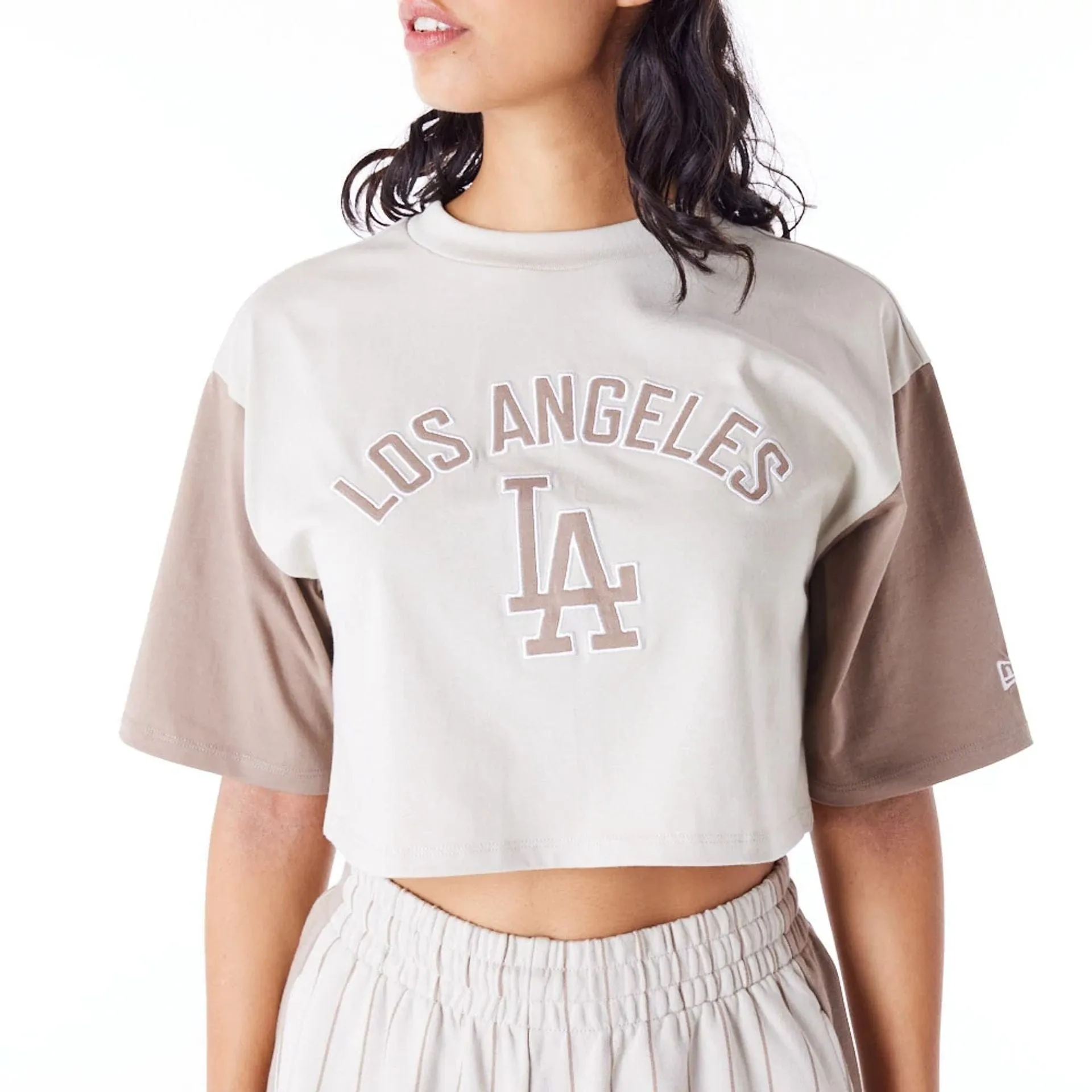 LA Dodgers MLB Lifestyle Stone Womens Crop T-Shirt NEW ERA