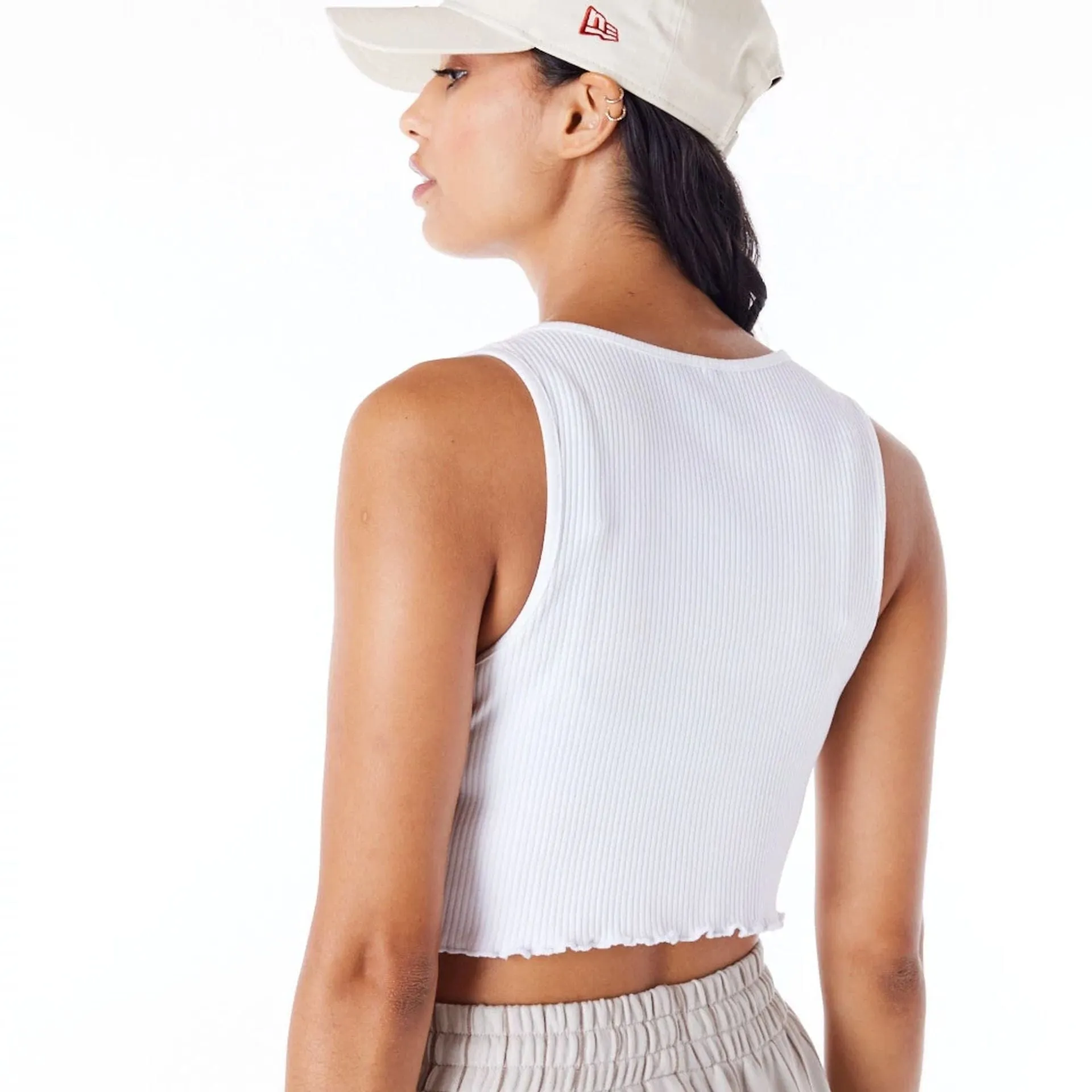 LA Dodgers MLB Lifestyle White Womens Crop Tank Top NEW ERA