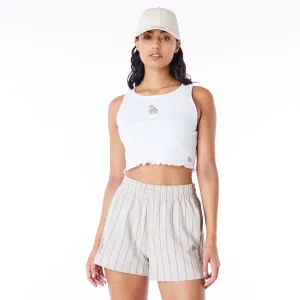 LA Dodgers MLB Lifestyle White Womens Crop Tank Top NEW ERA