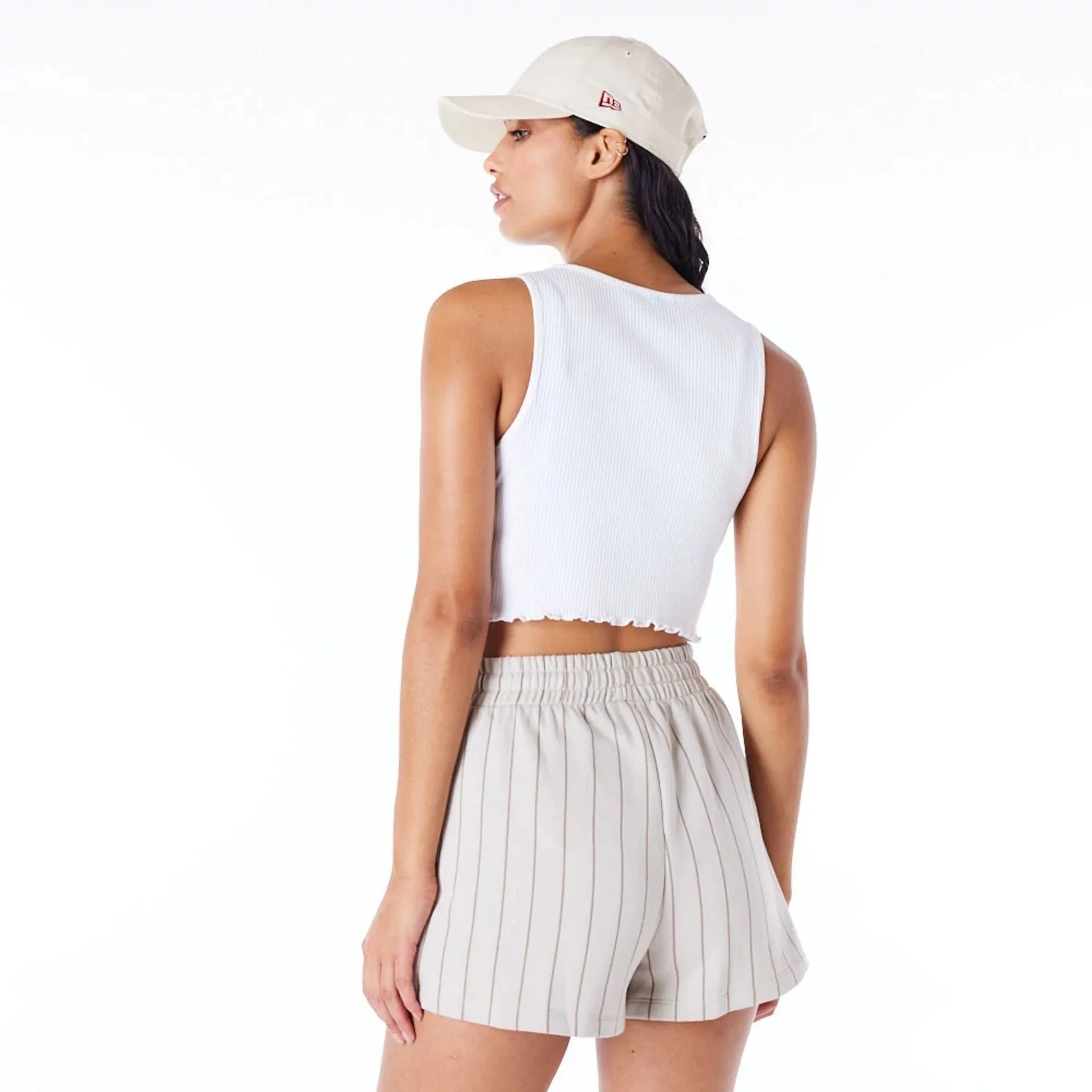 LA Dodgers MLB Lifestyle White Womens Crop Tank Top NEW ERA