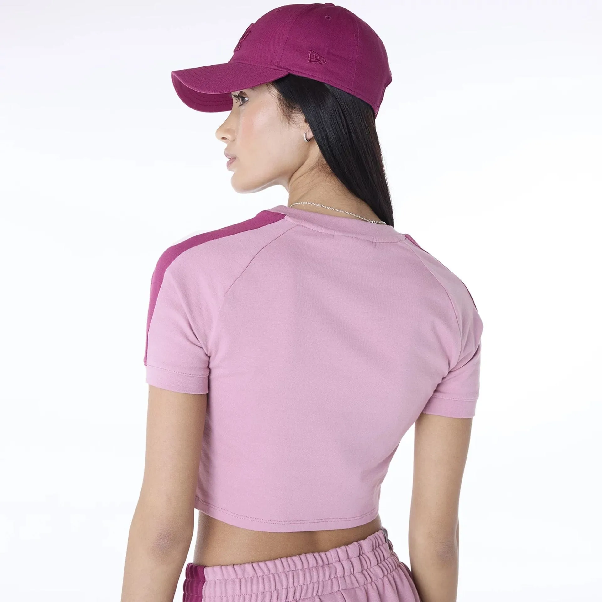 LA Dodgers Womens MLB Floral Dark Pink T-Shirt NEW ERA