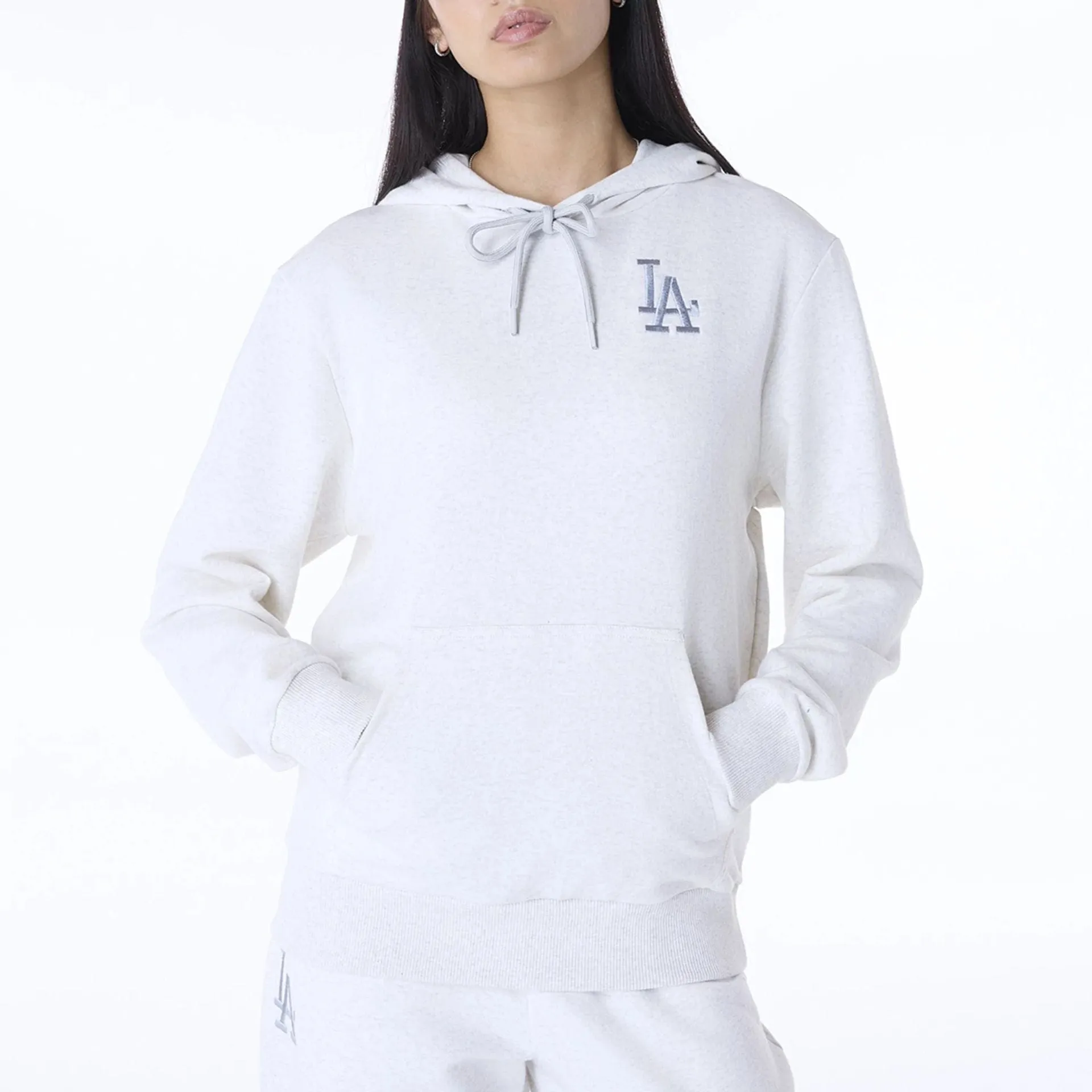 LA Dodgers Womens MLB League Essential Grey Pullover Hoodie NEW ERA