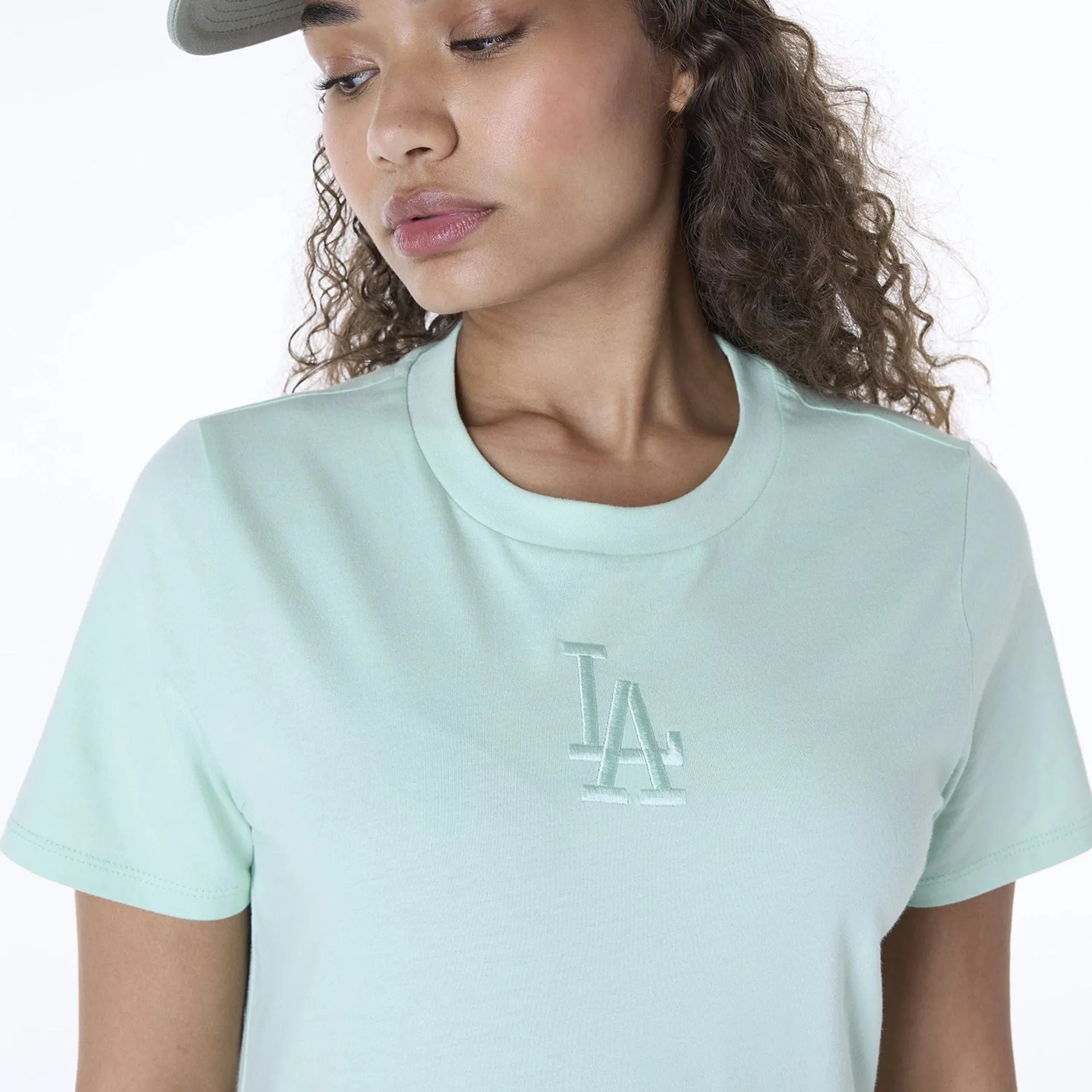 LA Dodgers Womens MLB League Essential Pastel Green T-Shirt NEW ERA