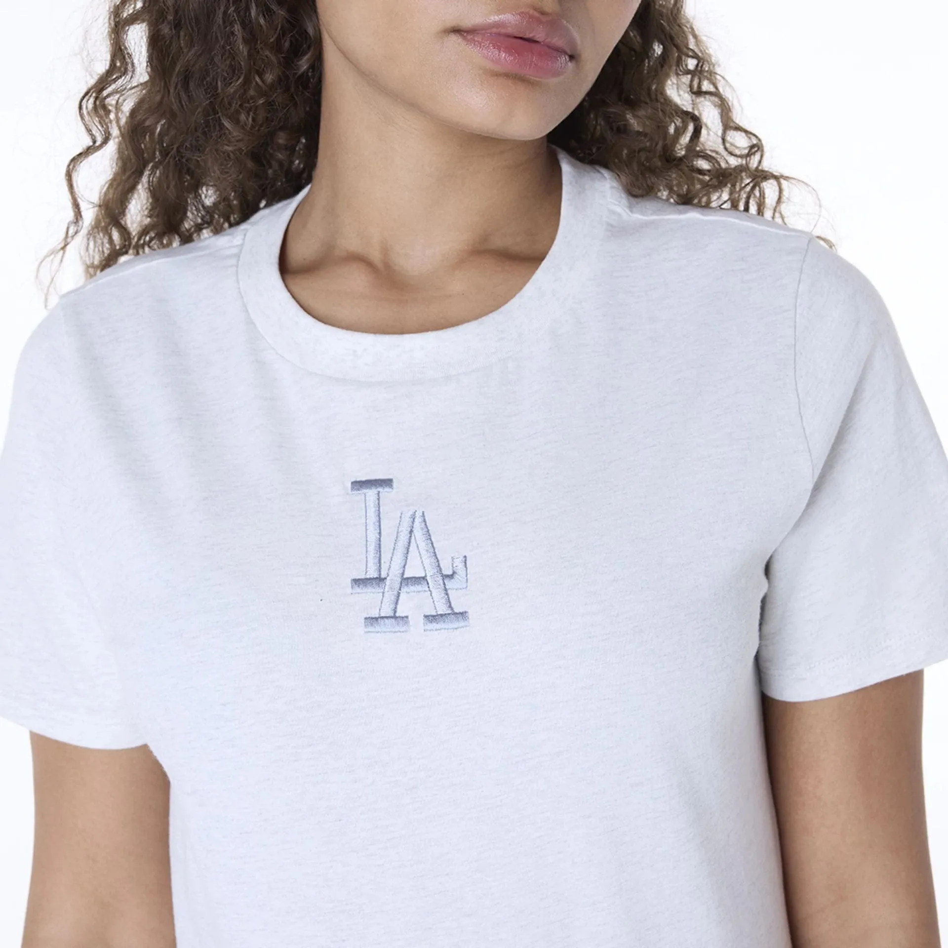 LA Dodgers Womens MLB League Essential Pastel Grey T-Shirt NEW ERA