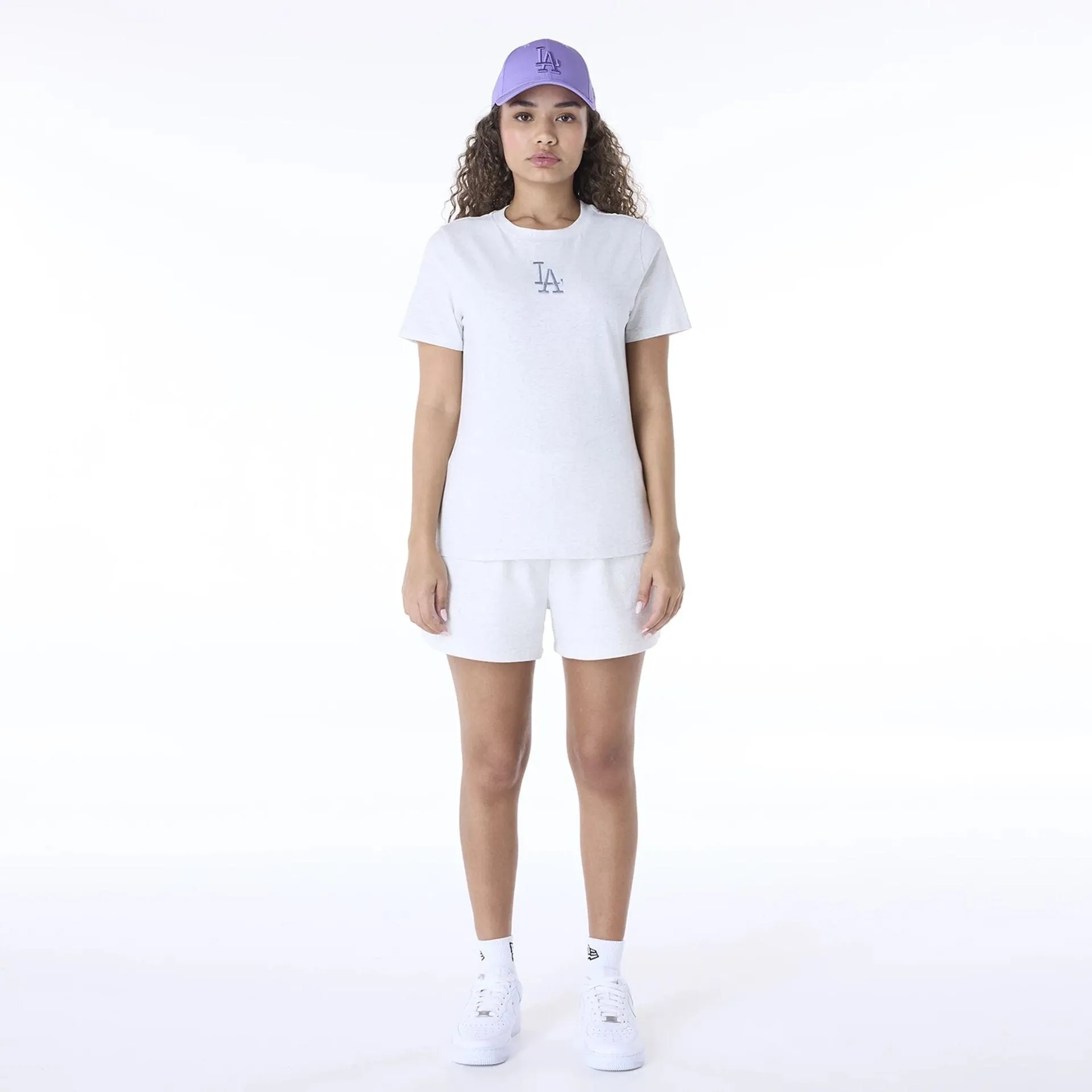 LA Dodgers Womens MLB League Essential Pastel Grey T-Shirt NEW ERA