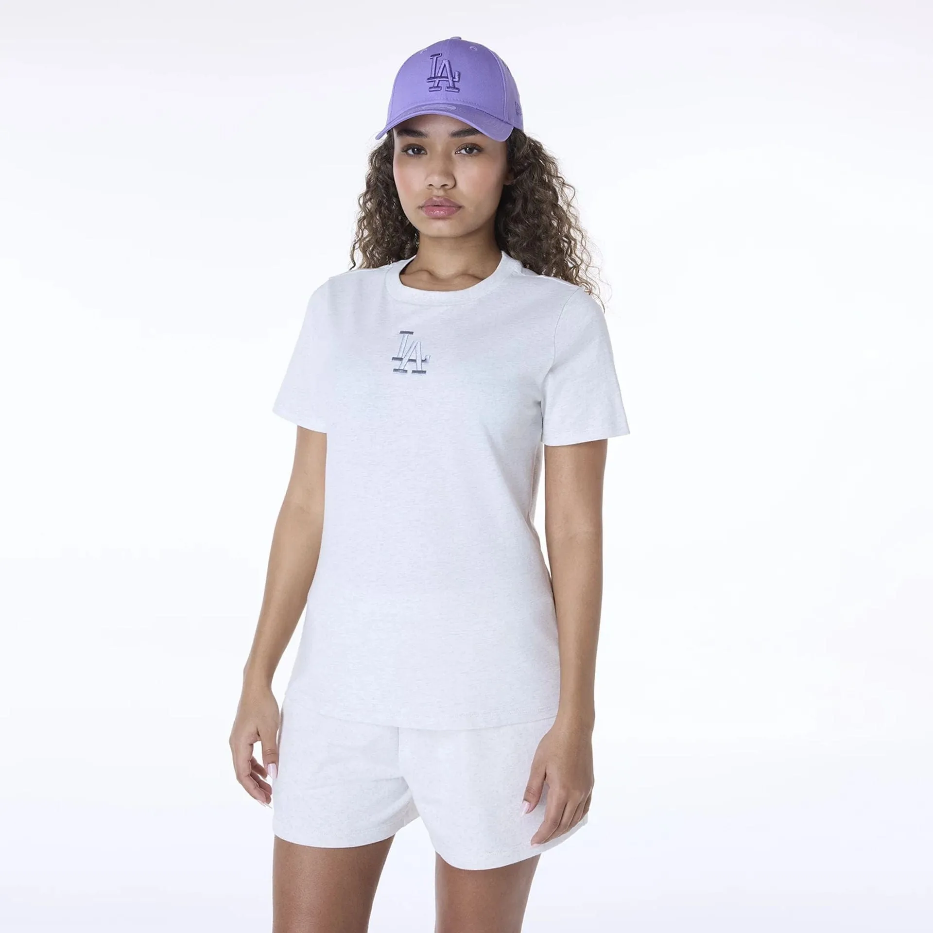LA Dodgers Womens MLB League Essential Pastel Grey T-Shirt NEW ERA