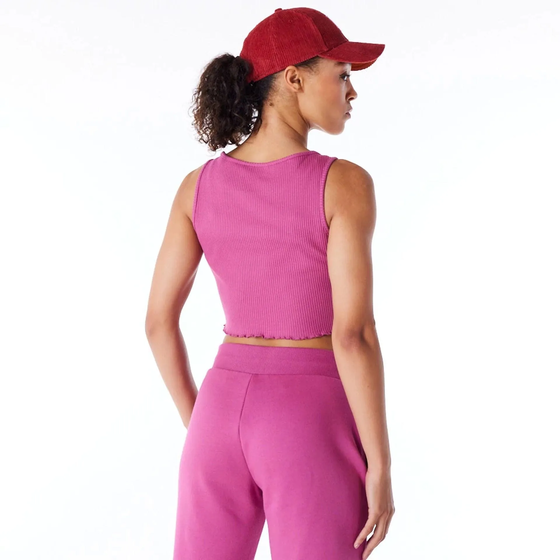 LA Dodgers Womens MLB Rib Purple Crop Tank Top NEW ERA