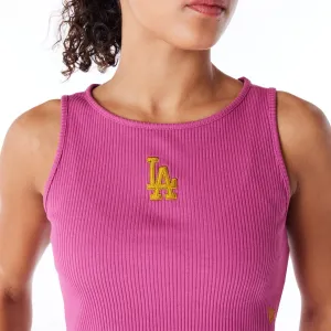LA Dodgers Womens MLB Rib Purple Crop Tank Top NEW ERA
