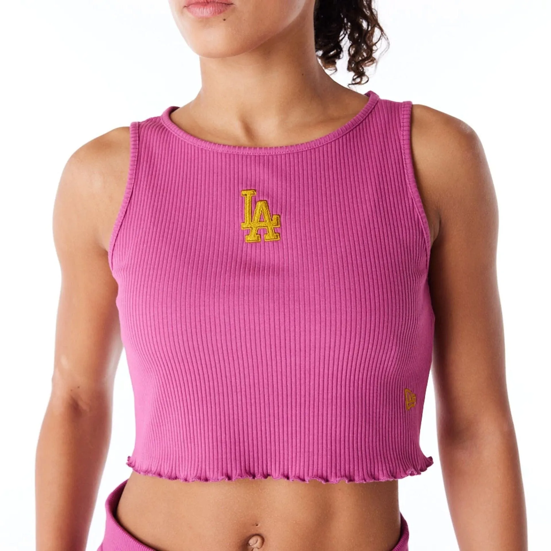 LA Dodgers Womens MLB Rib Purple Crop Tank Top NEW ERA