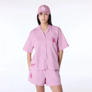 LA Dodgers Womens MLB Script Revere Dark Pink T-Shirt NEW ERA