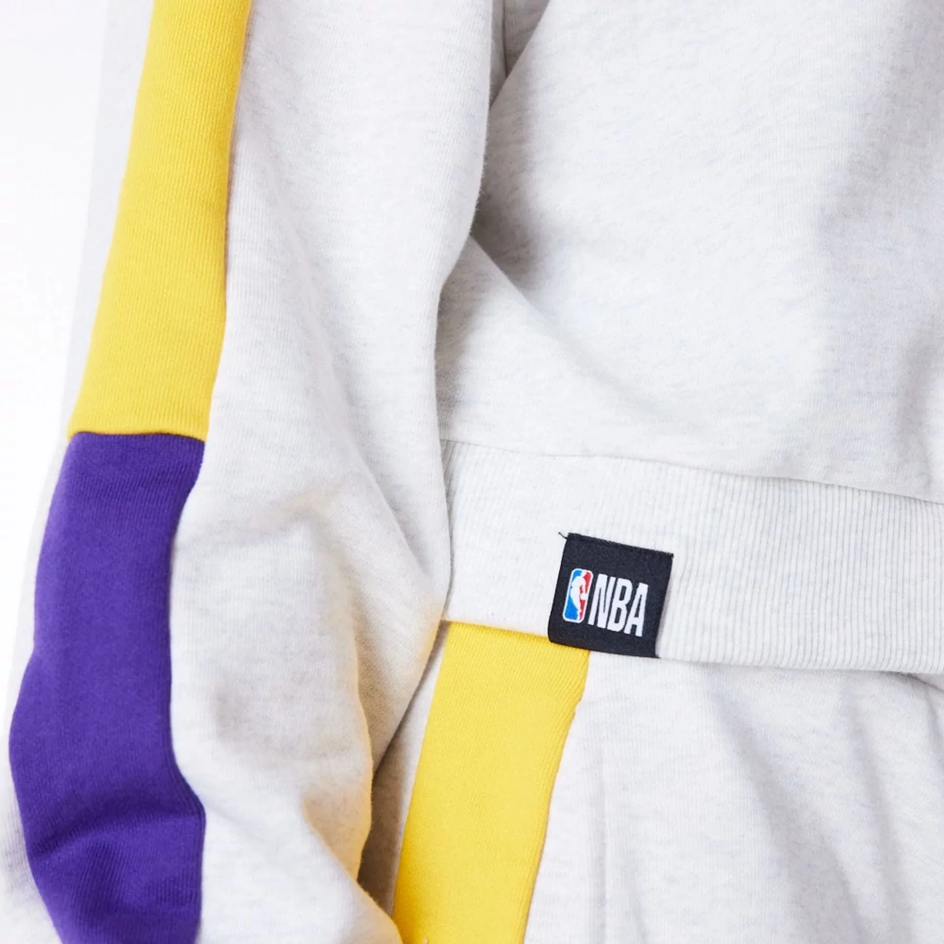 LA Lakers Womens NBA Colour Block Grey Pullover Hoodie NEW ERA