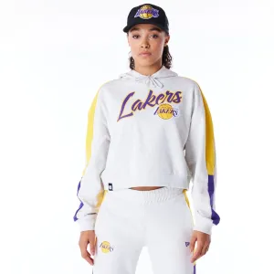 LA Lakers Womens NBA Colour Block Grey Pullover Hoodie NEW ERA