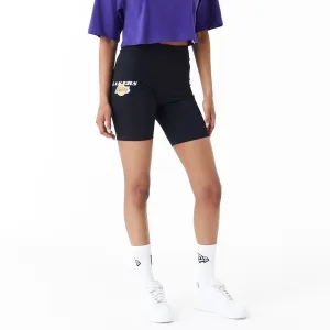 LA Lakers Womens NBA Logo Black Cycling Shorts NEW ERA