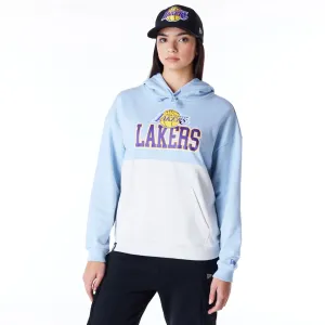 LA Lakers Womens NBA Pastel Blue Oversized Pullover Hoodie NEW ERA