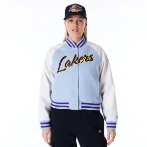 LA Lakers Womens NBA Pastel Blue Varsity Jacket NEW ERA