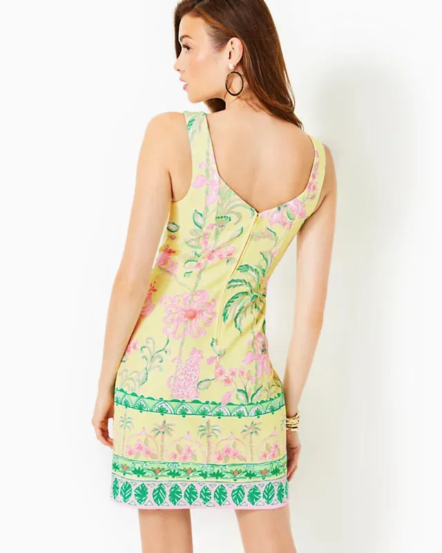 Lilly Pulitzer Women's Del Rey Stretch Shift Dress - Finch Yellow Tropical Oasis Engineered Knit Dress