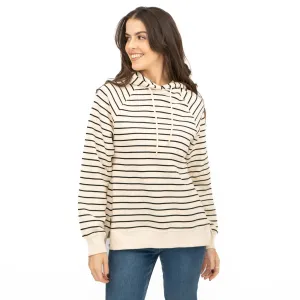 M&S Womens Striped Longline Hoodie Pure Cotton