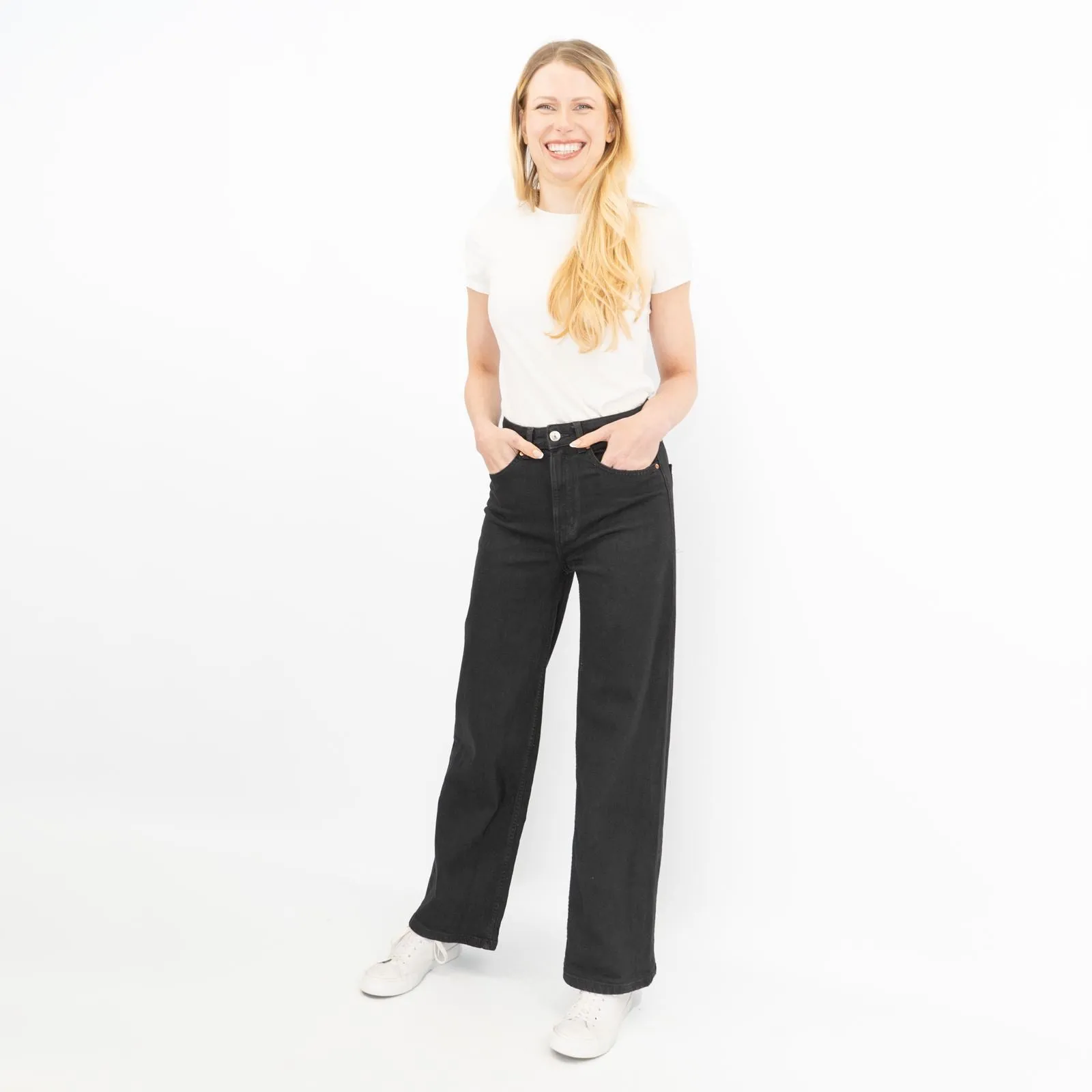 M&S Womens Wide Leg Jeans Black