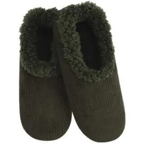 Men's Classic Snoozies Sherpa Lined Corduroy Slippers - Olive Green