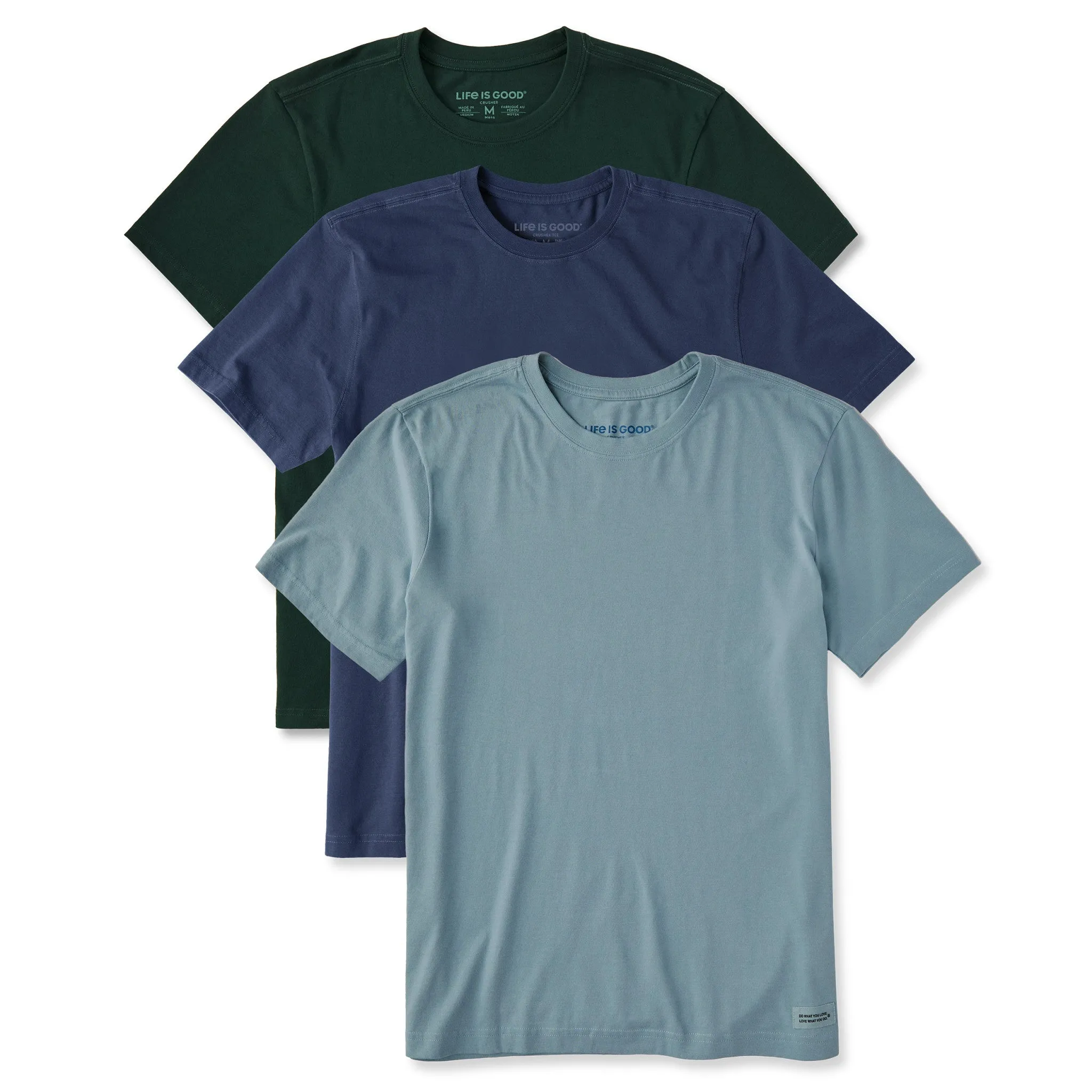 Mens Solid 3-Pack Crusher Tee  Multi 6 LIFE IS GOOD