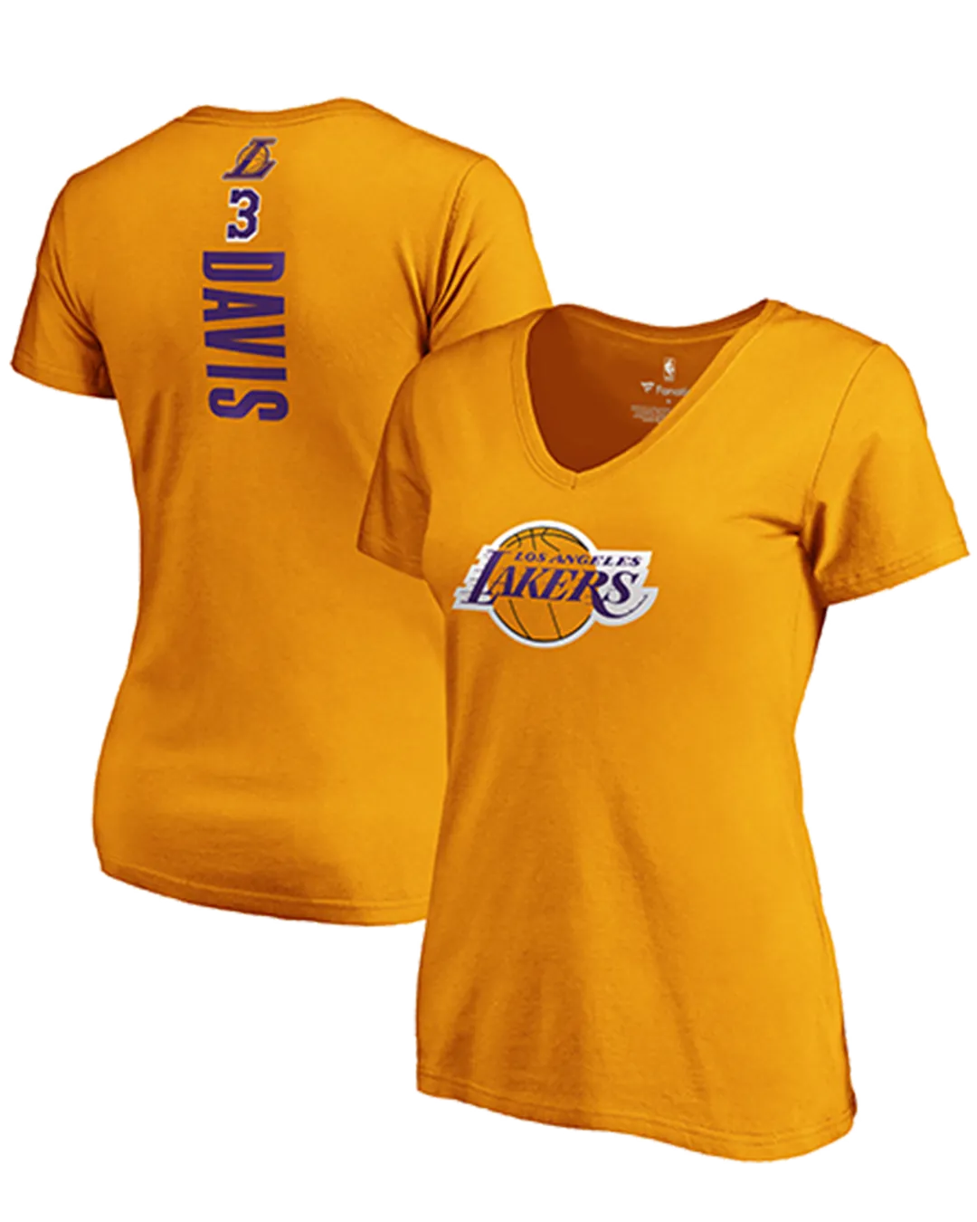 Name & Number Vertical Womens Anthony Davis Los Angeles Lakers Tee