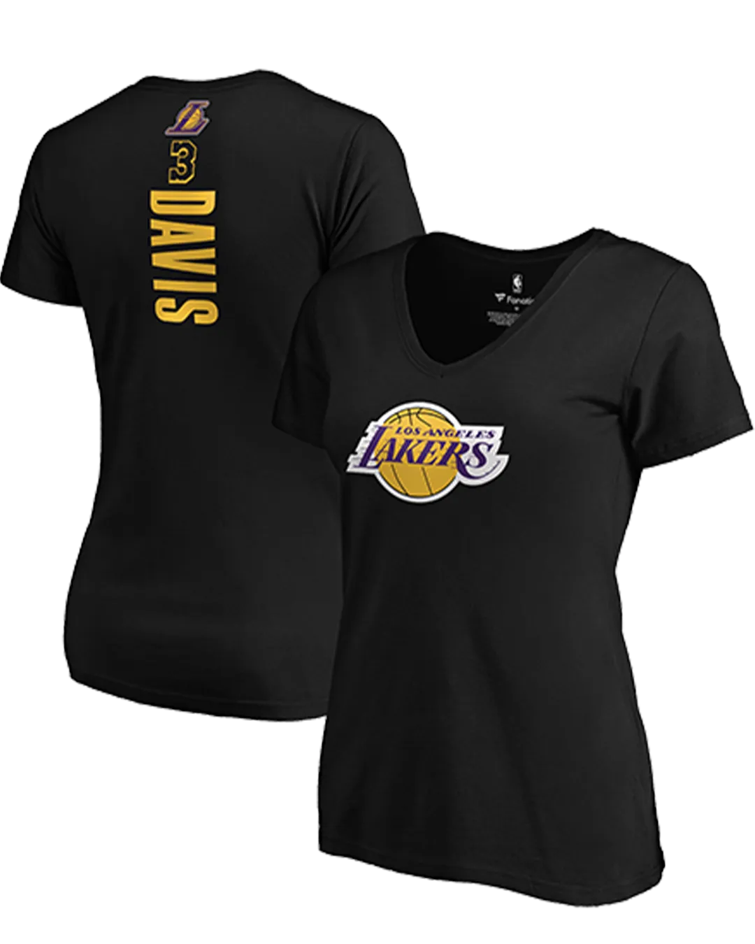 Name & Number Vertical Womens Anthony Davis Los Angeles Lakers Tee