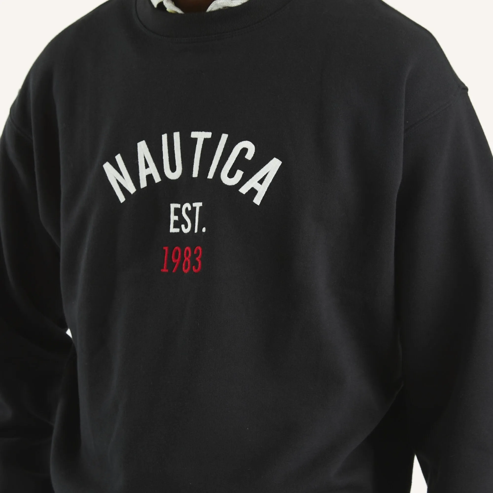 Nautica Mens Fleece Logo Crewneck Sweatshirt