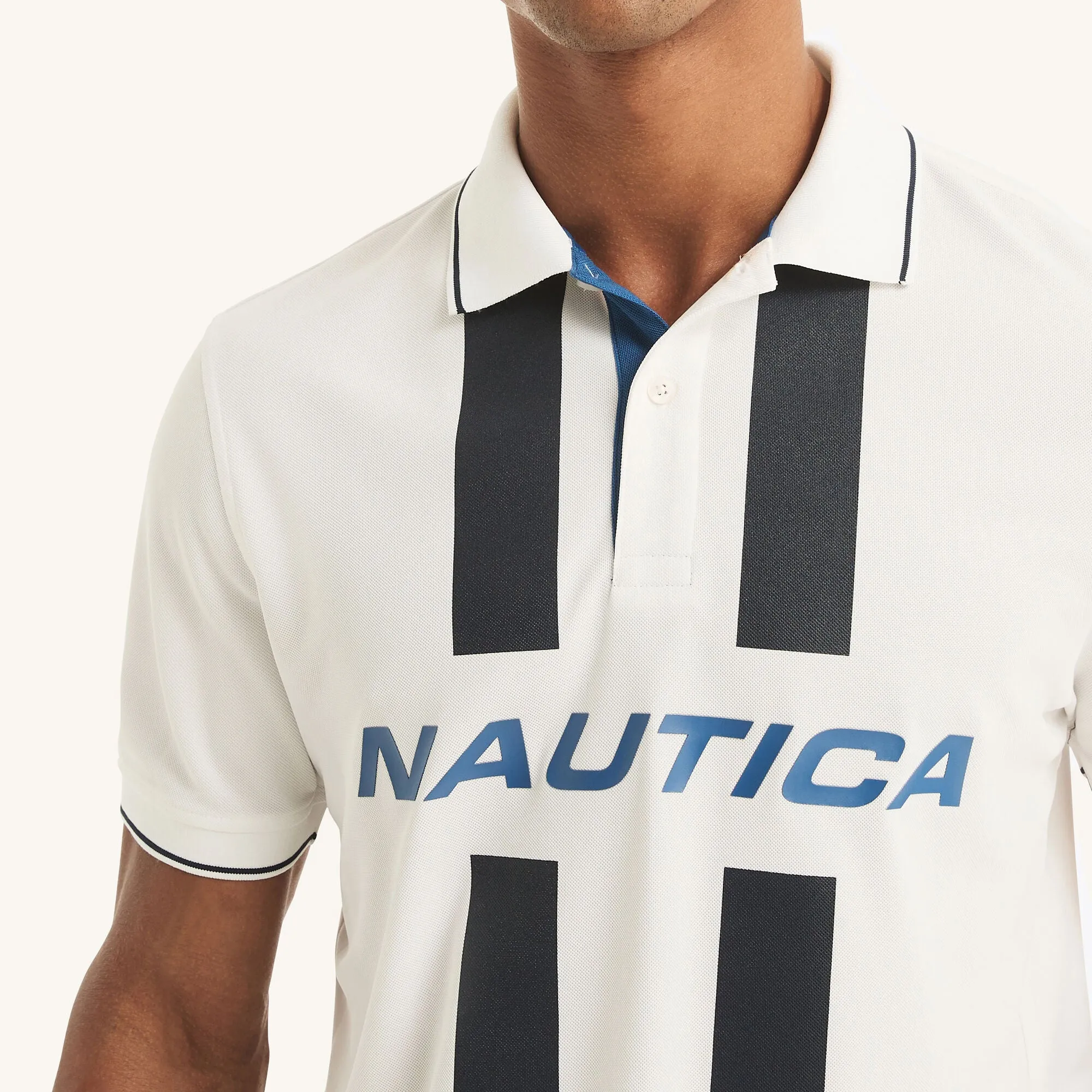Nautica Mens Navtech Sustainably Crafted Colorblock Classic Fit Polo