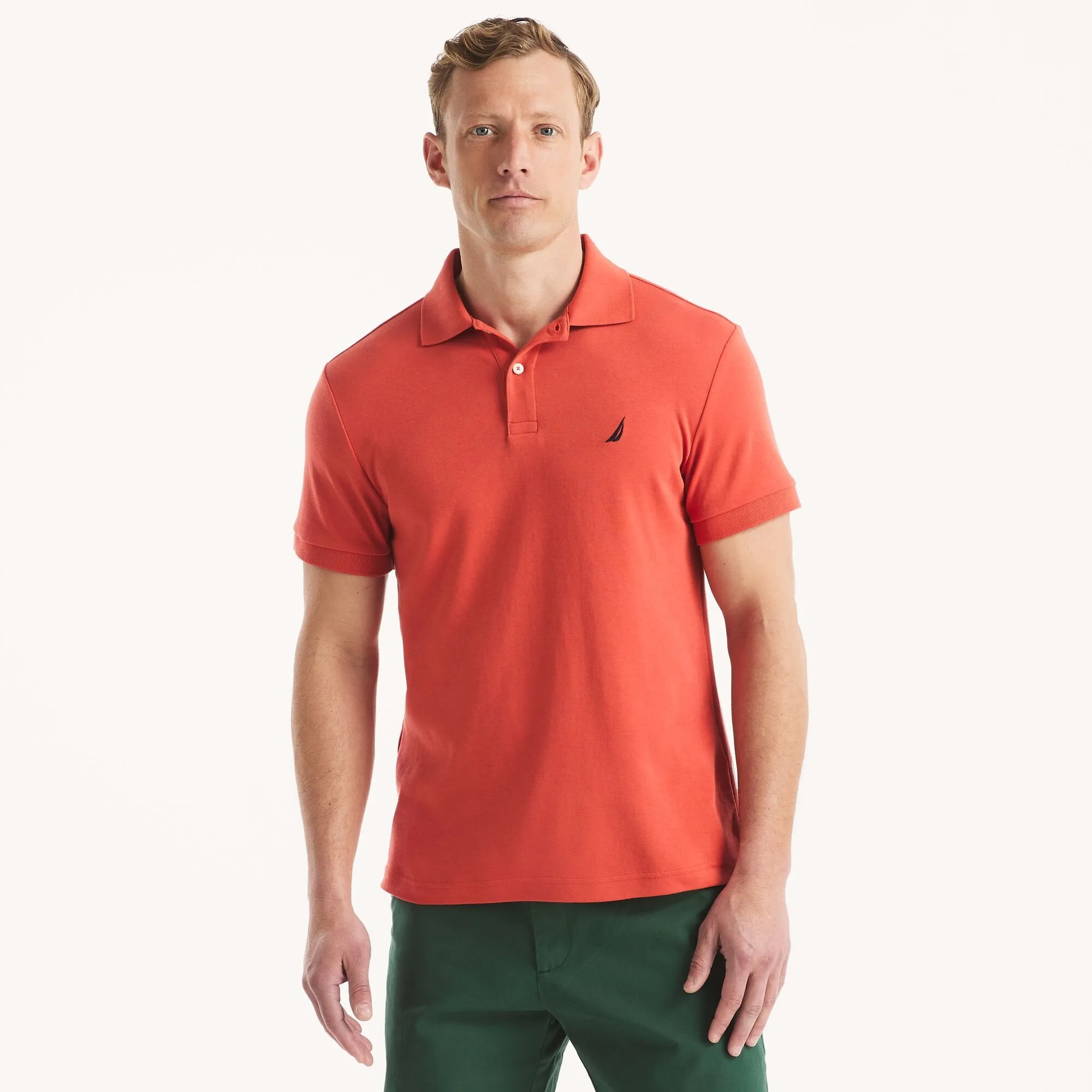 Nautica Mens Slim Fit Interlock Polo