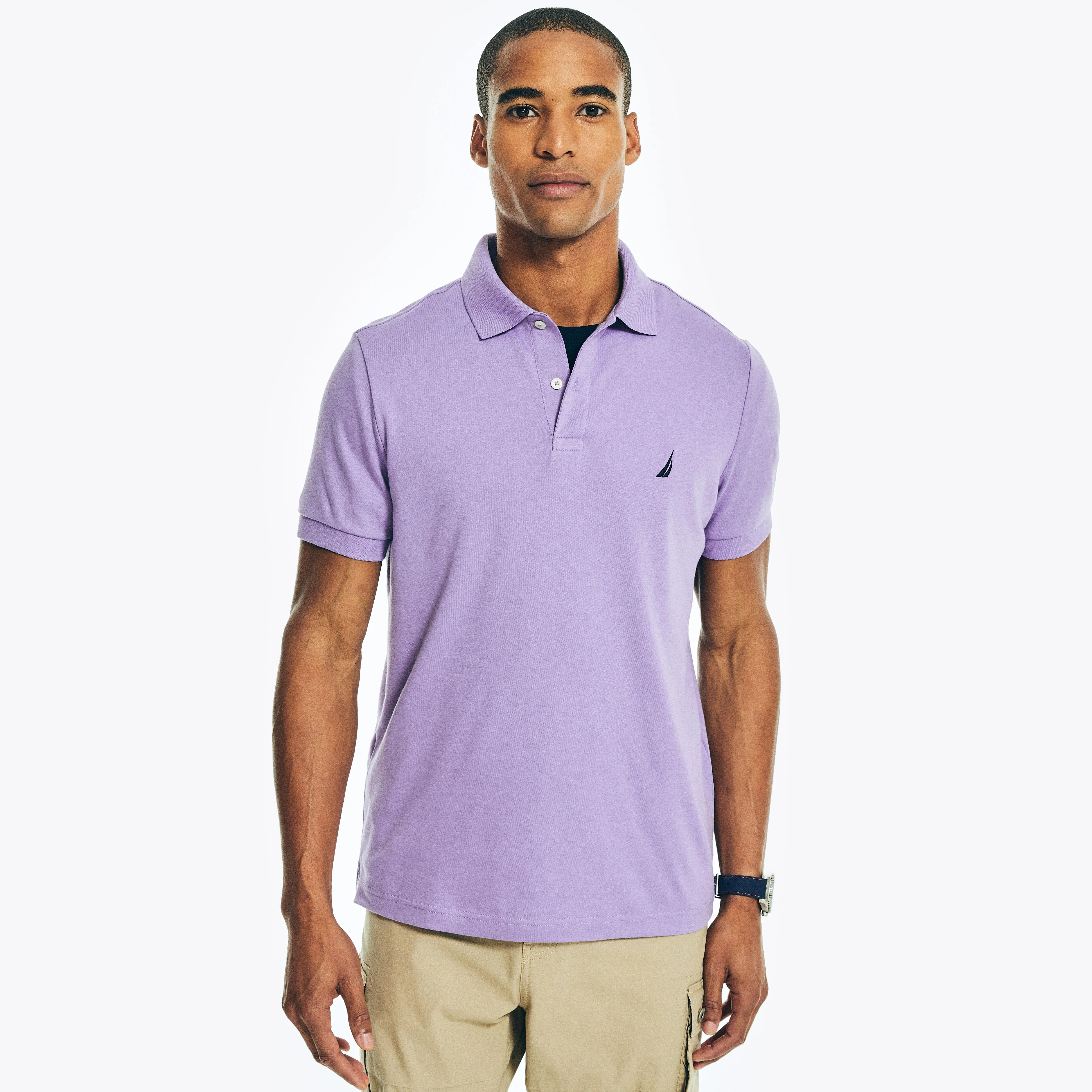 Nautica Mens Slim Fit Interlock Polo
