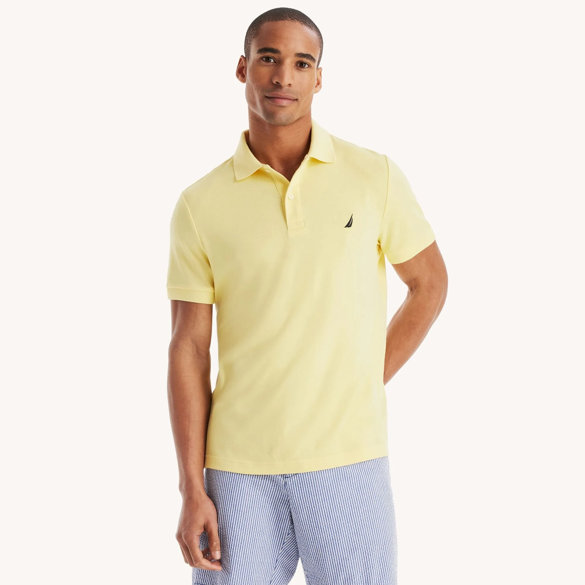 Nautica Mens Slim Fit Interlock Polo