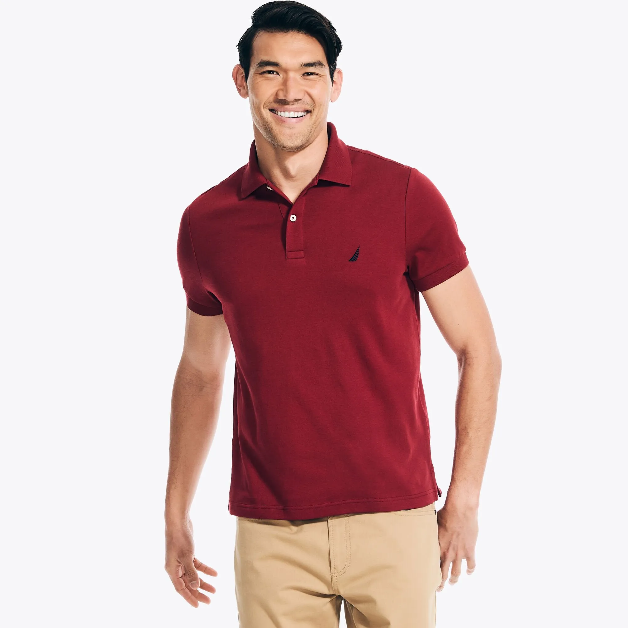 Nautica Mens Slim Fit Interlock Polo