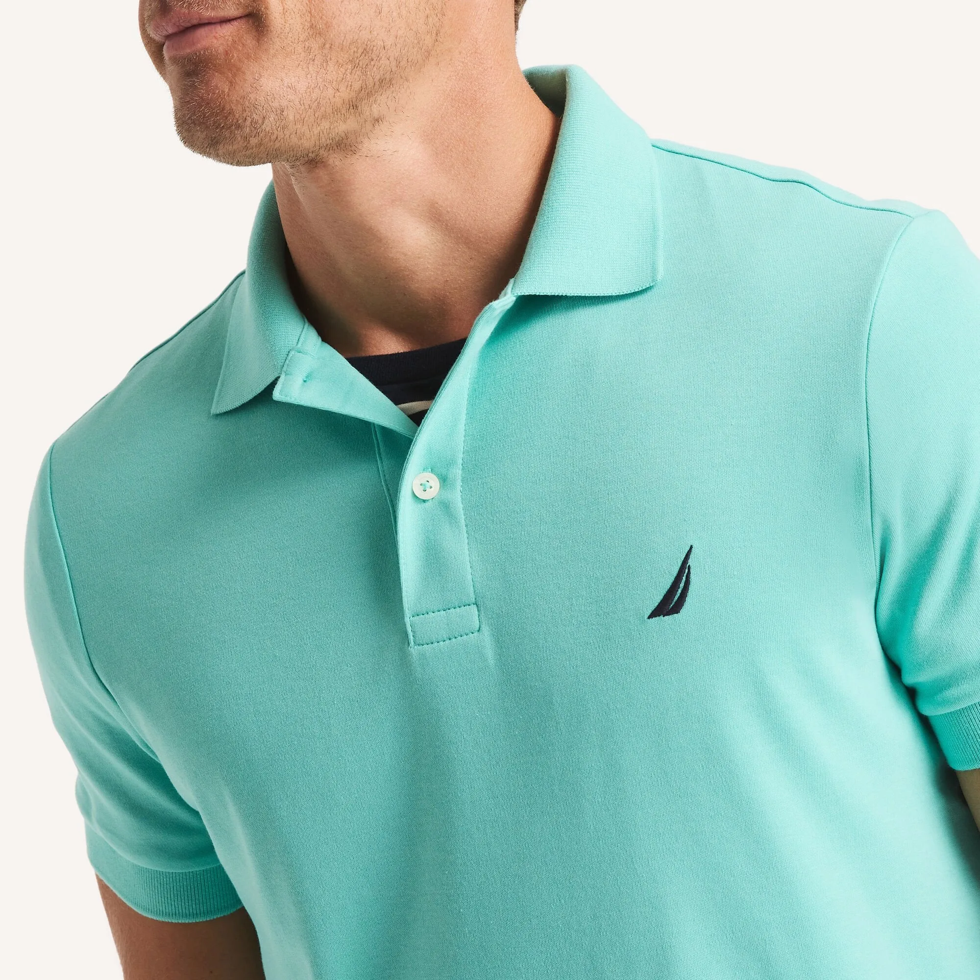 Nautica Mens Slim Fit Interlock Polo