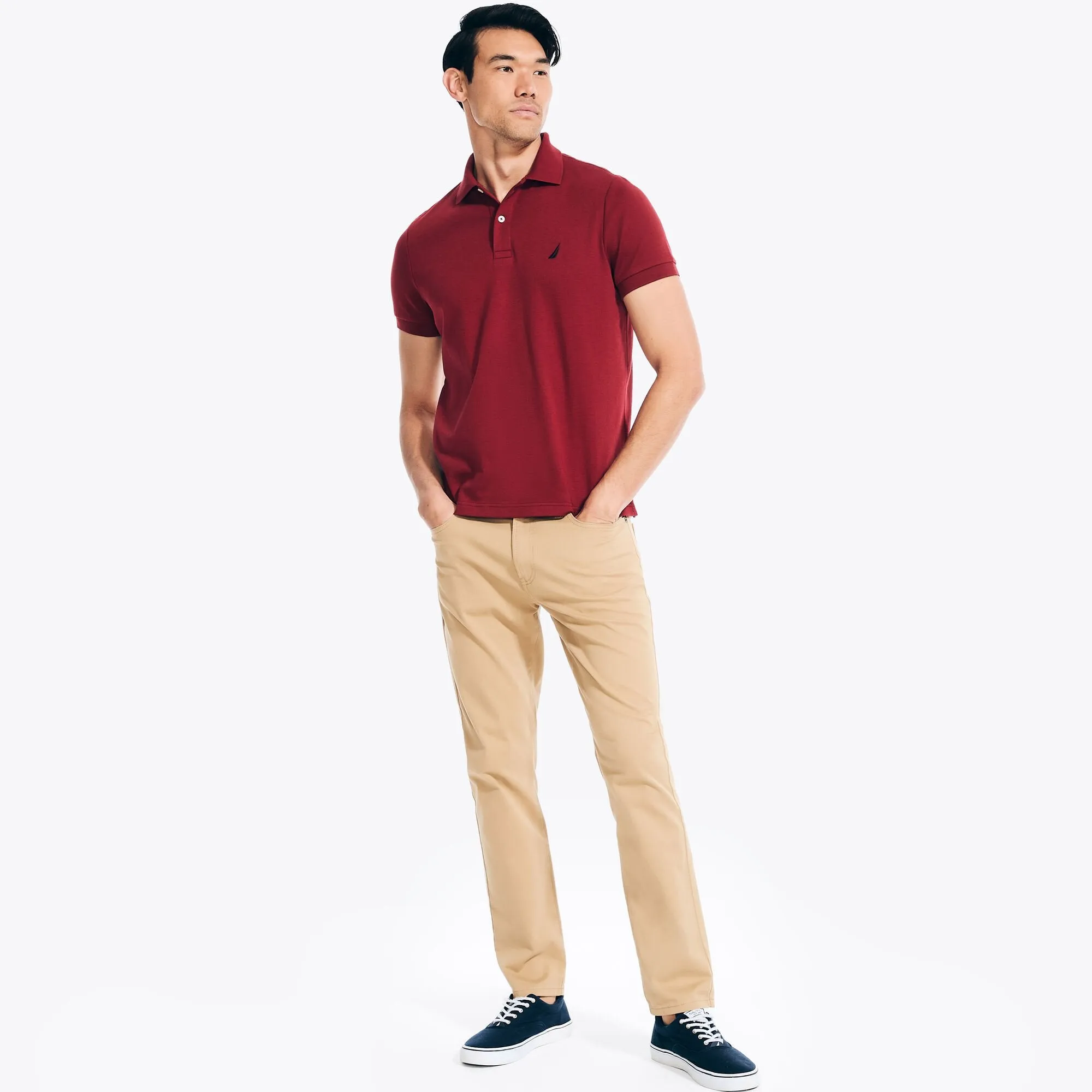 Nautica Mens Slim Fit Interlock Polo