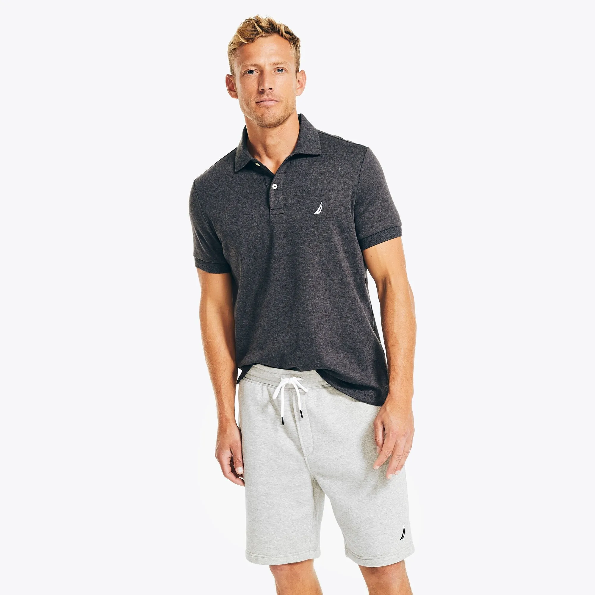 Nautica Mens Slim Fit Interlock Polo