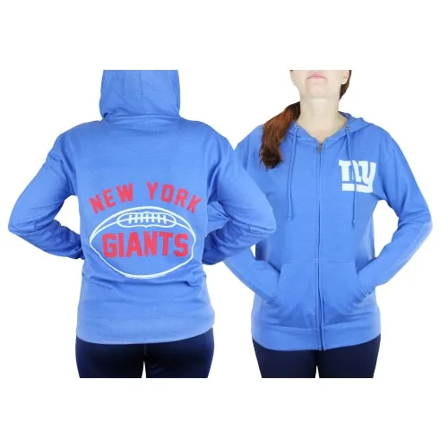 New York Giants NFL Football Womens Double Coverage Full Zip Hoodie