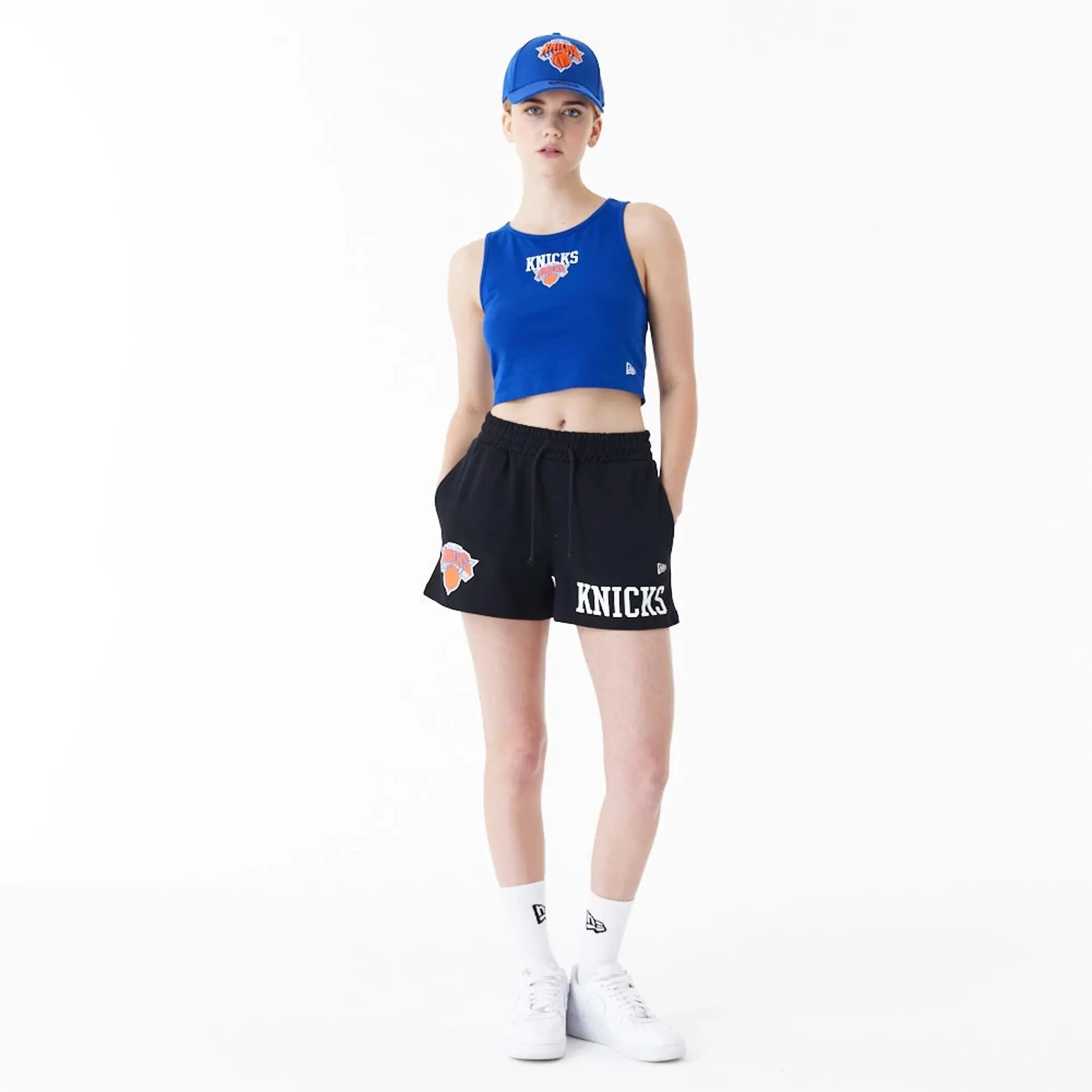 New York Knicks Womens NBA Team Logo Black Shorts NEW ERA