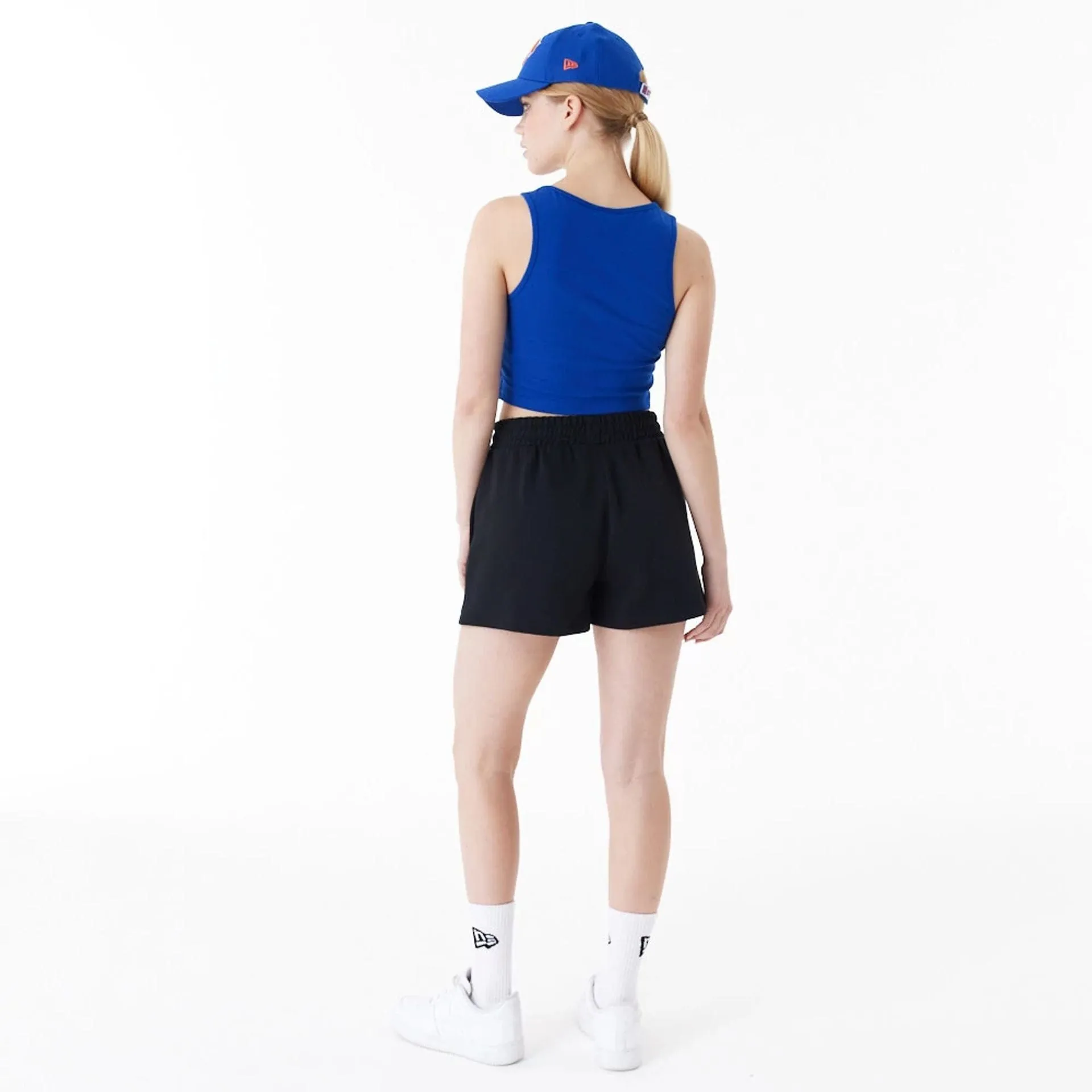 New York Knicks Womens NBA Team Logo Blue Crop Tank Top NEW ERA