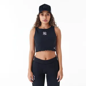 New York Yankees MLB Lifestyle Black Womens Crop Tank Top NEW ERA