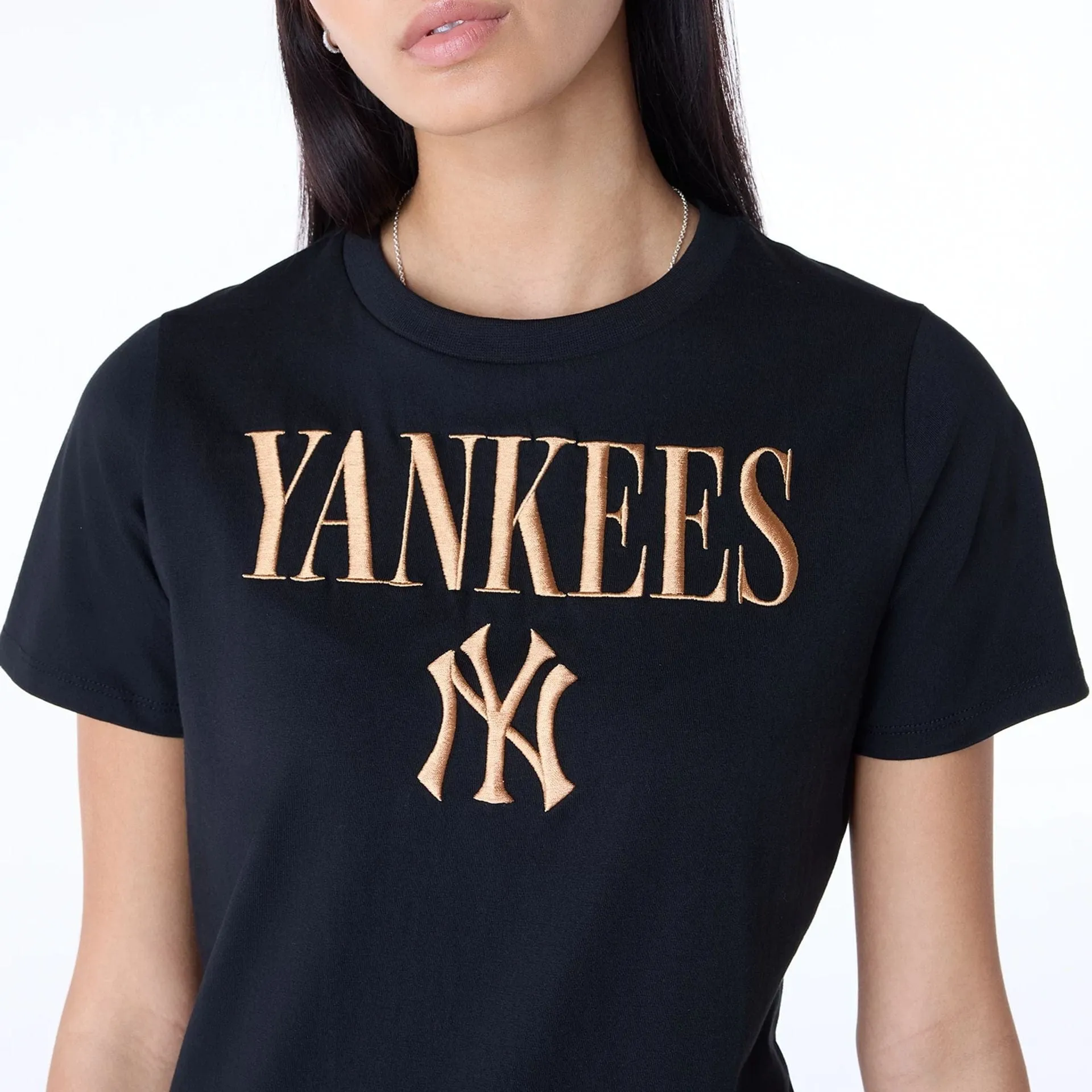 New York Yankees Womens MLB Black T-Shirt NEW ERA