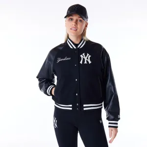 New York Yankees Womens MLB Black Varsity Jacket NEW ERA