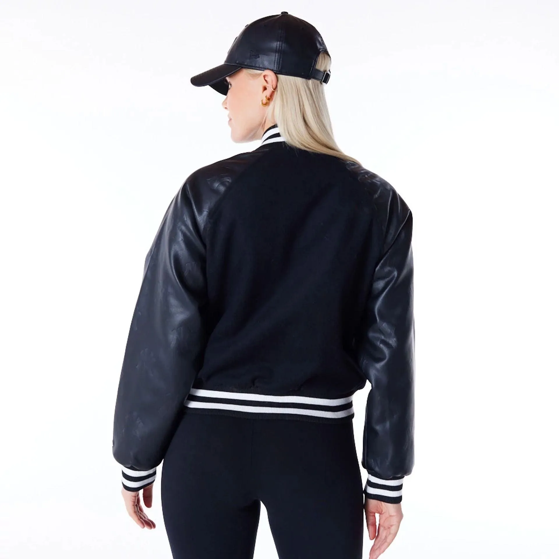 New York Yankees Womens MLB Black Varsity Jacket NEW ERA