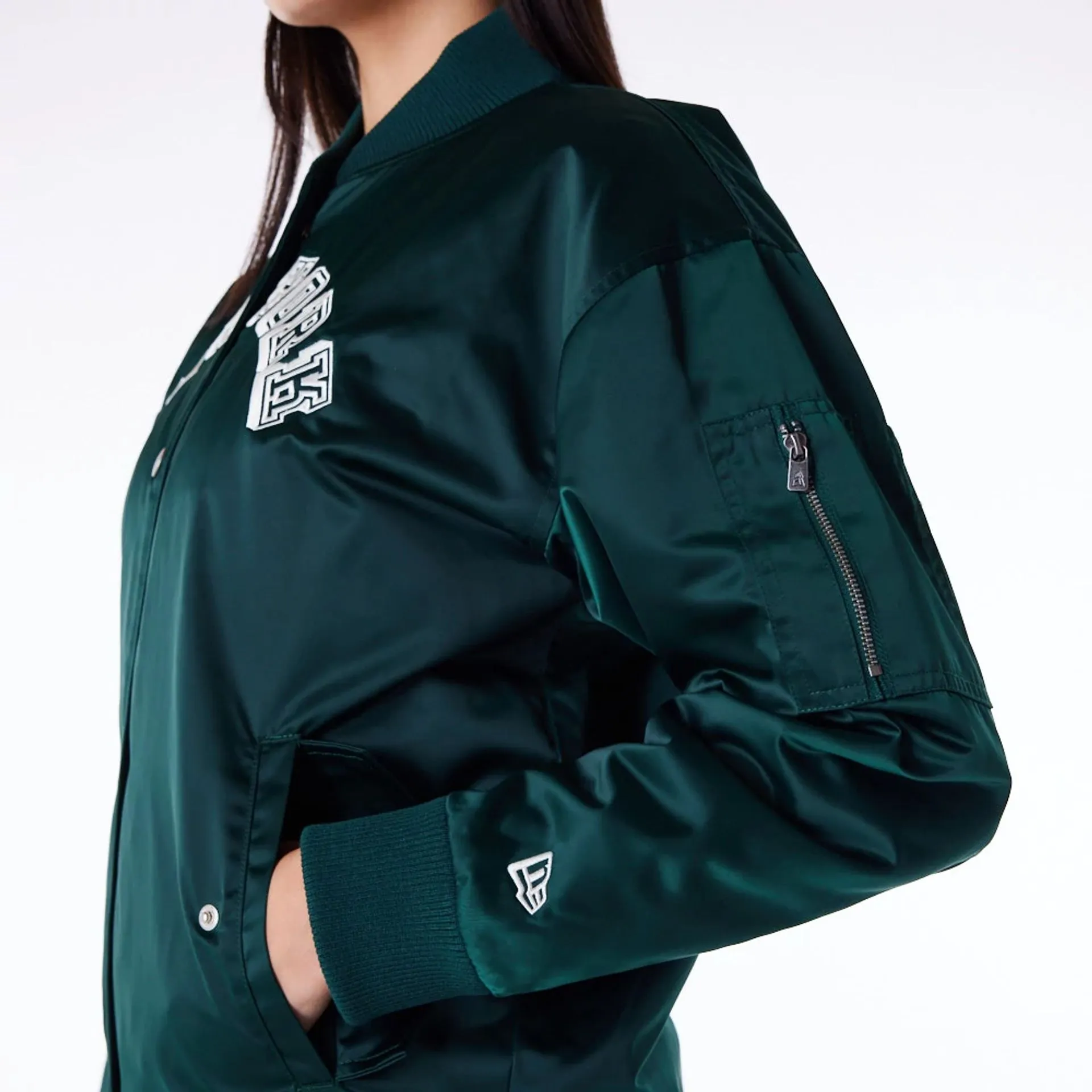 New York Yankees Womens MLB Dark Green Bomber Jacket NEW ERA