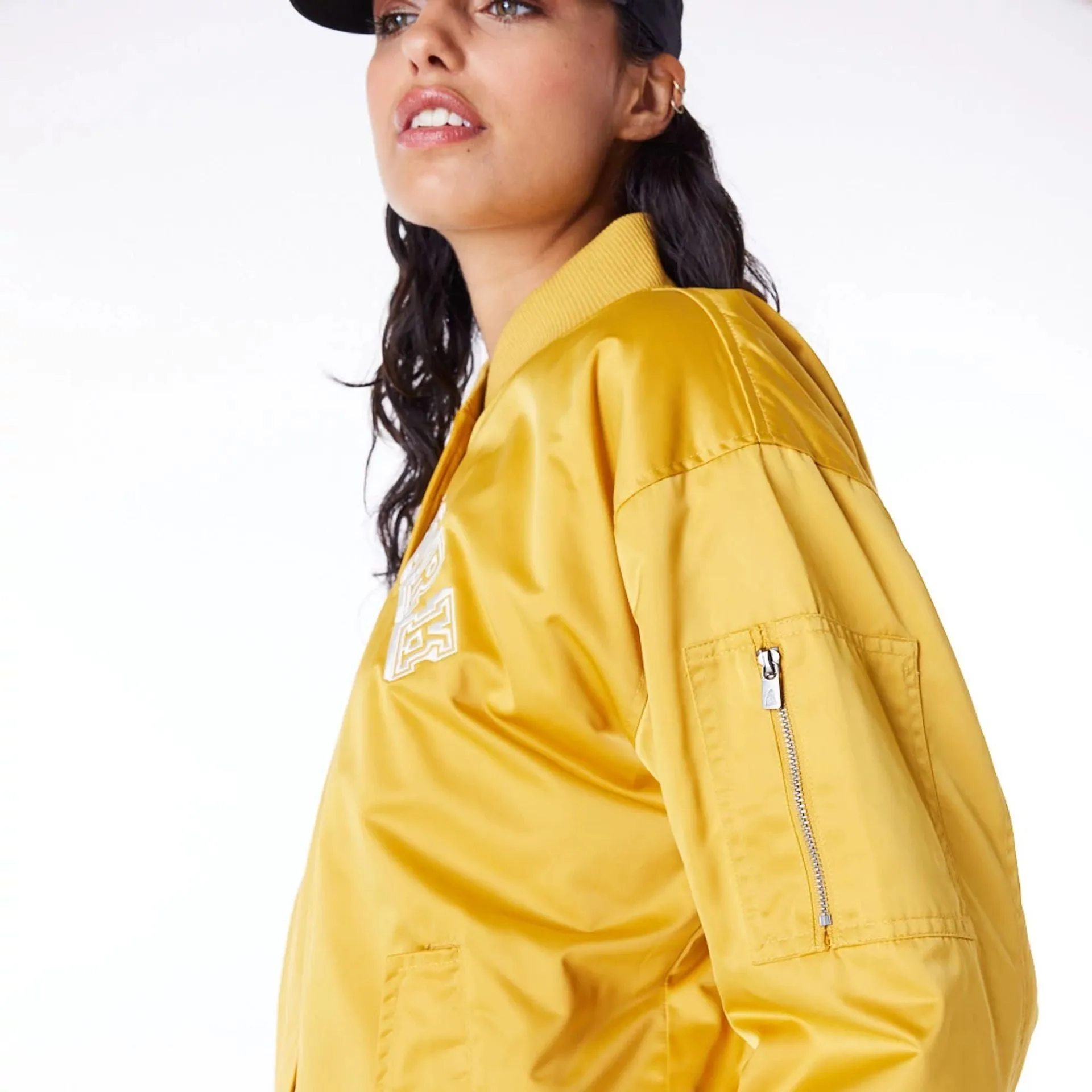 New York Yankees Womens MLB Dark Yellow Bomber Jacket NEW ERA