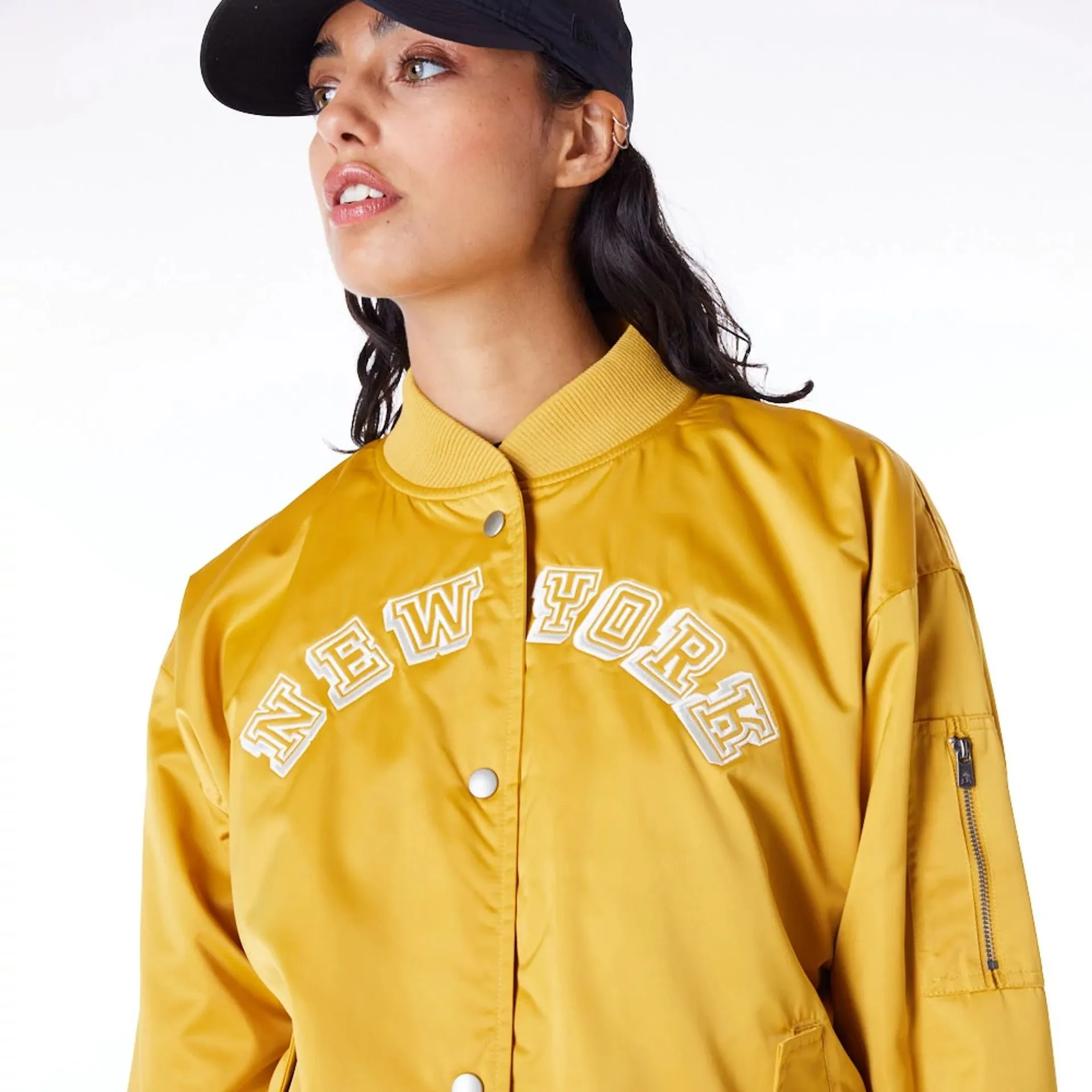 New York Yankees Womens MLB Dark Yellow Bomber Jacket NEW ERA