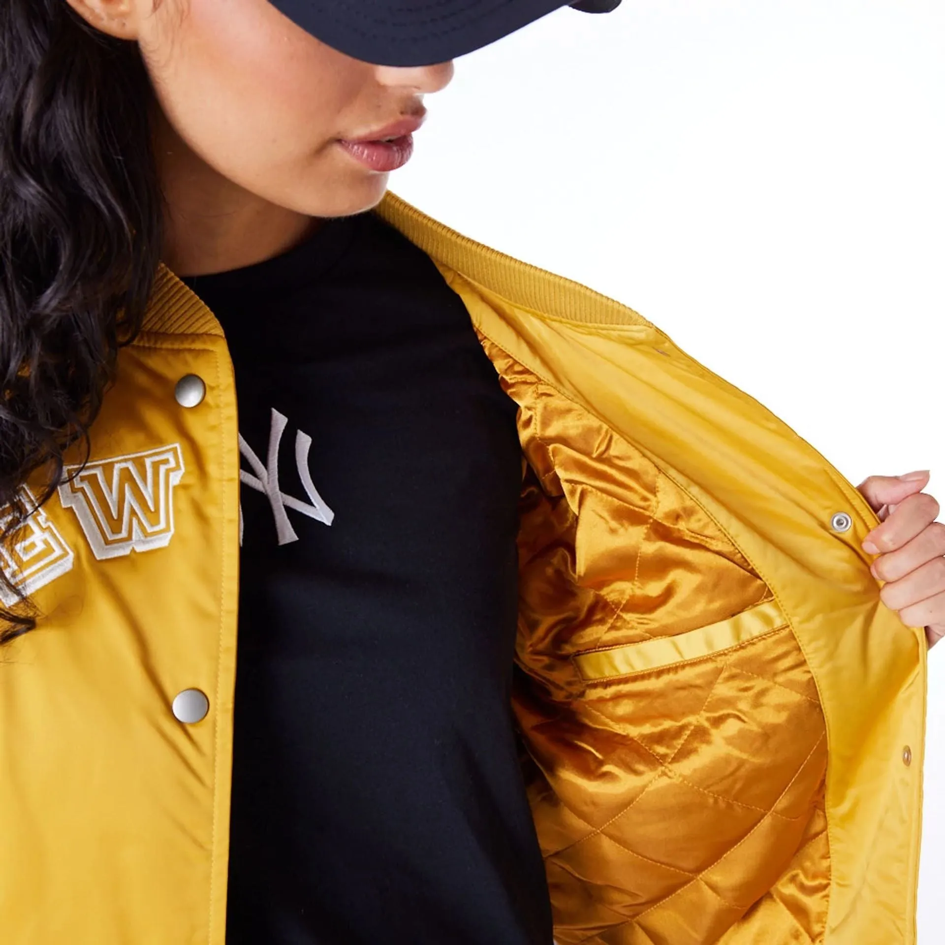 New York Yankees Womens MLB Dark Yellow Bomber Jacket NEW ERA