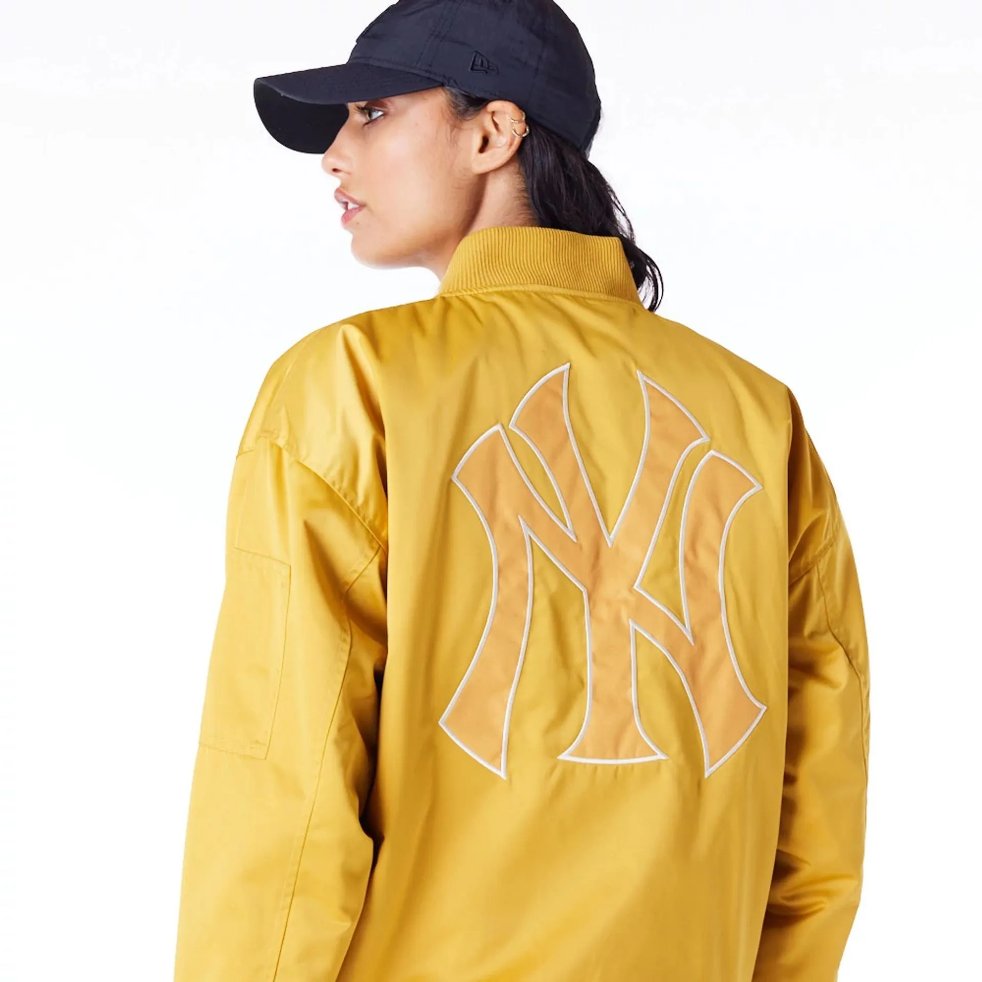 New York Yankees Womens MLB Dark Yellow Bomber Jacket NEW ERA